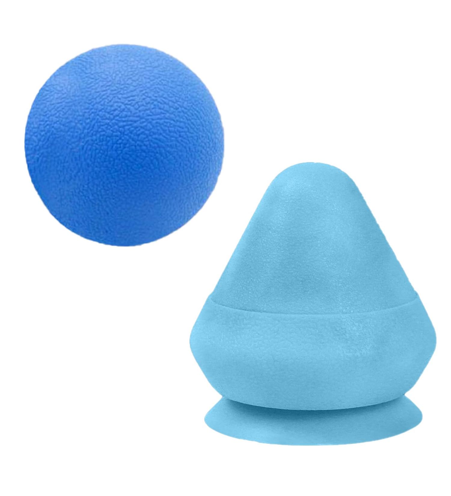 Eruceky Two-Part Trigger Point Presser Massager Set - Fascia Ball with Suction Cup for Muscle Pain Relief in Back Neck Arms & Shoulders - Blue - Buy Online on GoSupps.com