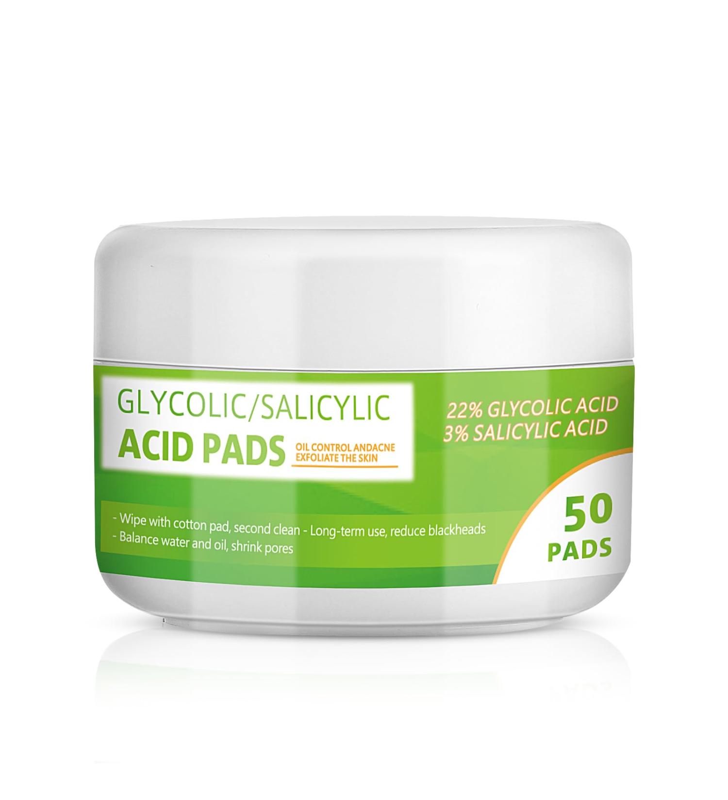 Glycolic Acid Pads 20% with Salicylic Acid & Hyaluronic Acid - Deep Cleaning for Blackheads Pore Reduction & Balanced Skin - 50 Pads | Shop Internationally - Buy Online on GoSupps.com