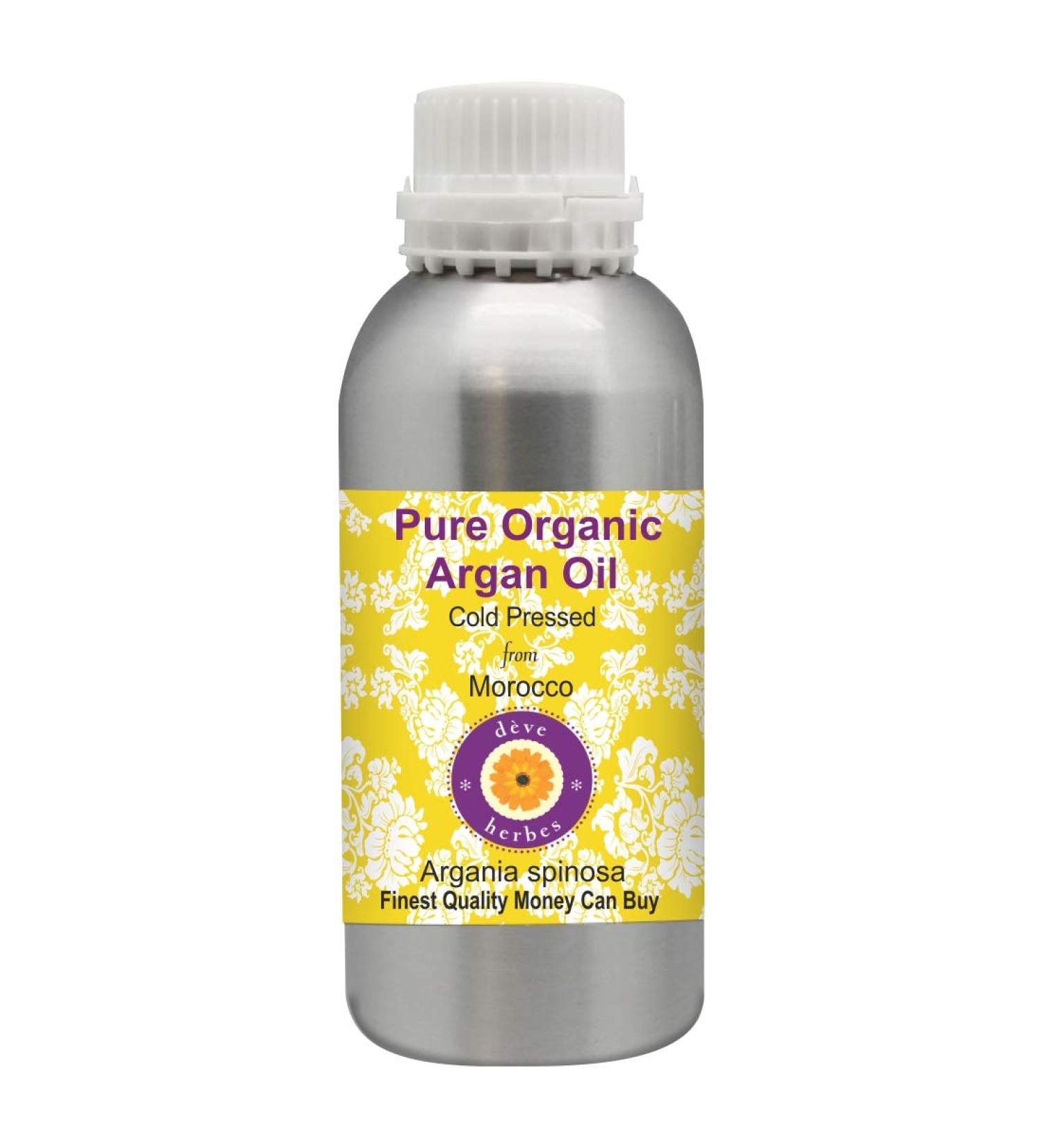 Deve Herbes Pure Organic Argan Oil (Moroccan) (Argania spinosa) Cold Pressed 1250ml - Buy Online on GoSupps.com