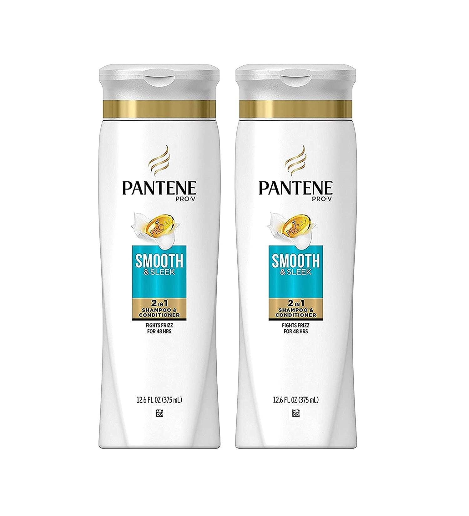 Pantene Pro-V Smooth & Sleek 2in1 Shampoo and Conditioner with Argan Oil - 12.6 oz (2 Pack) - Buy Online on GoSupps.com