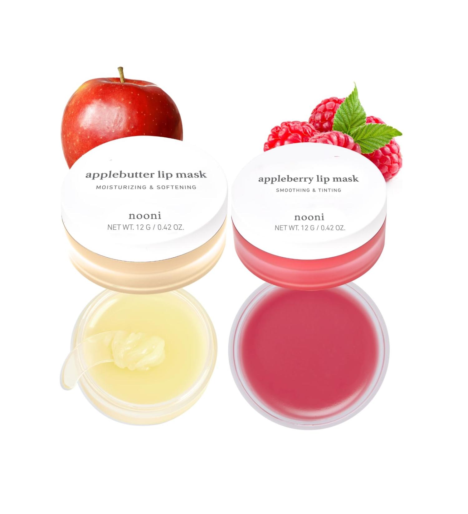 NOONI Applebutter Lip Mask with Shea Butter and Vitamins 42 oz. + Appleberry Korean Lip Tinting Butter 42 oz. Bundle - Buy Online on GoSupps.com