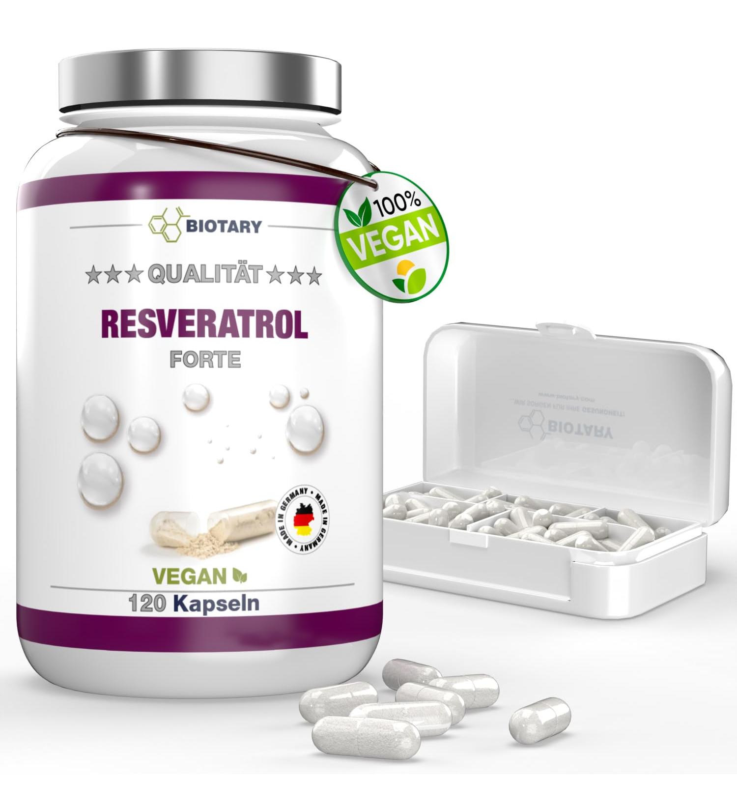 Resveratrol 120 Capsules 500mg - Vegan 98% Trans-Resveratrol from Japanese Knotweed Lab Tested 4 Months Supply No Magnesium Stearate - Buy Online on GoSupps.com
