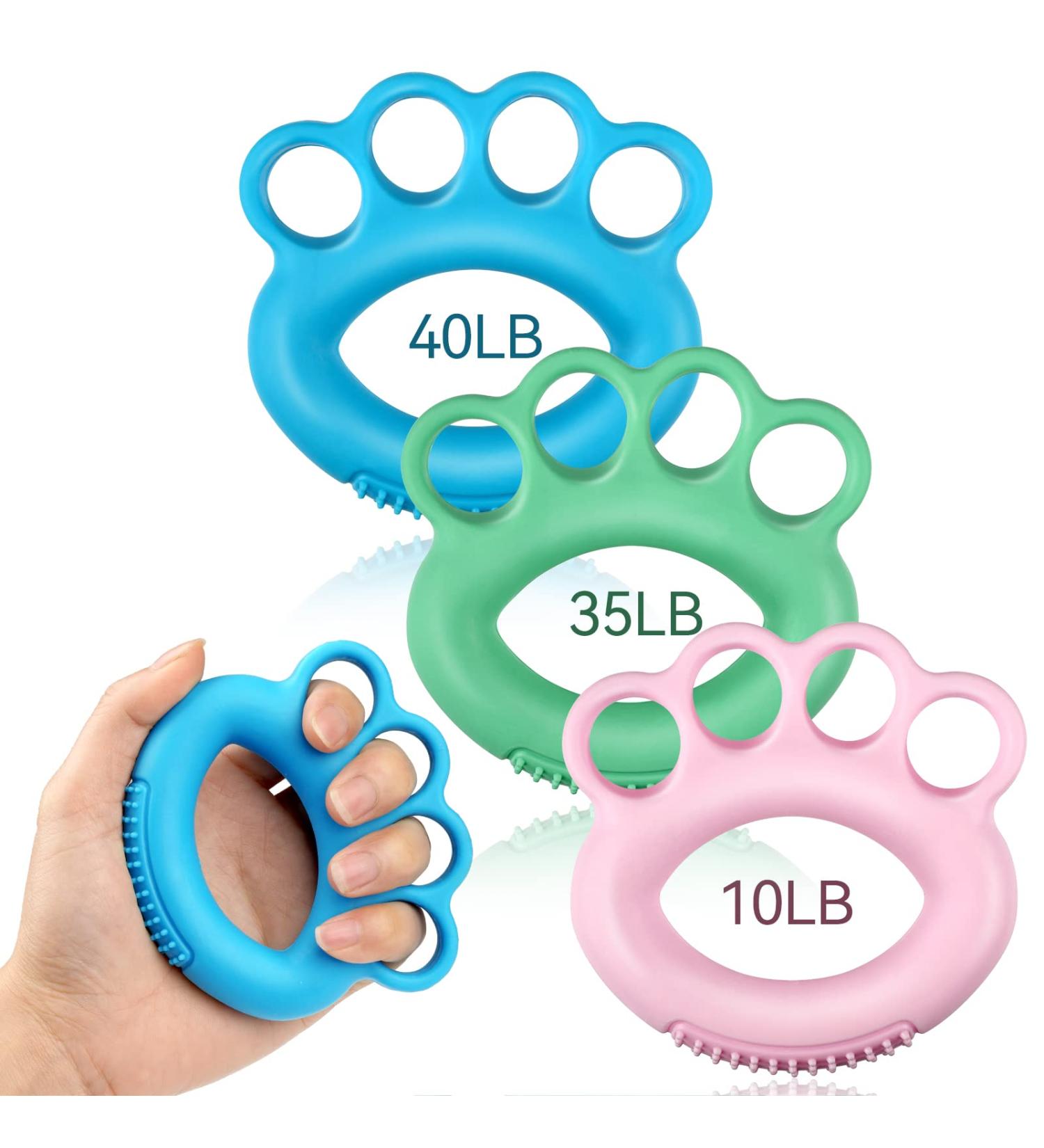 Hand Trainer Set - 3 Silicone Finger & Forearm Trainers for Muscle Building Climbing & Fitness (3 Colors) - Buy Online on GoSupps.com