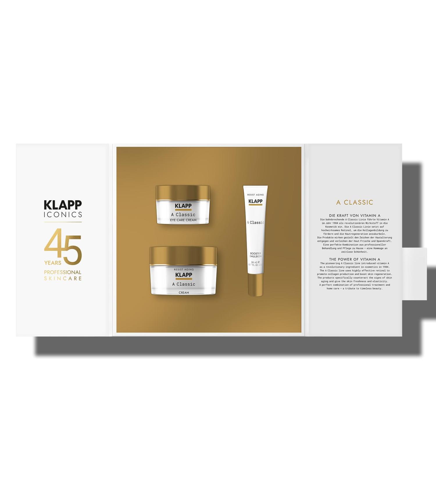 KLAPP Cosmetics KLAPP Iconic Box A Classic 50 ml cream 15 ml eye care cream 20 ml emulsion booster - Buy Online on GoSupps.com