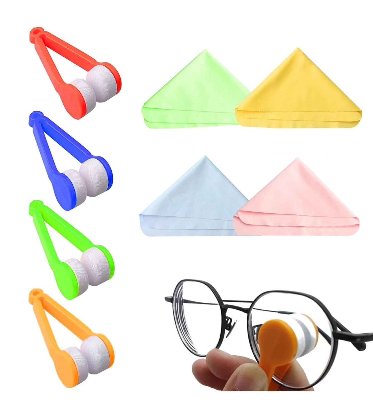 Mini Portable Glasses Cleaning Brush Set - 4 PCs Soft Microfiber Cleaner Tool for Travel & Daily Use - Buy Online on GoSupps.com