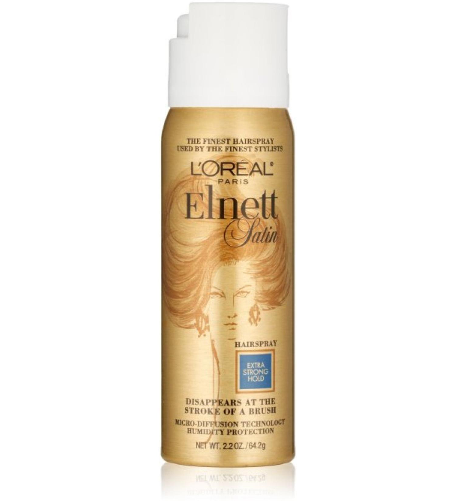 L'Oreal Paris Elnett Satin Hairspray Extra Strong Hold Travel Size 2.2 Ounce (Pack of 3)