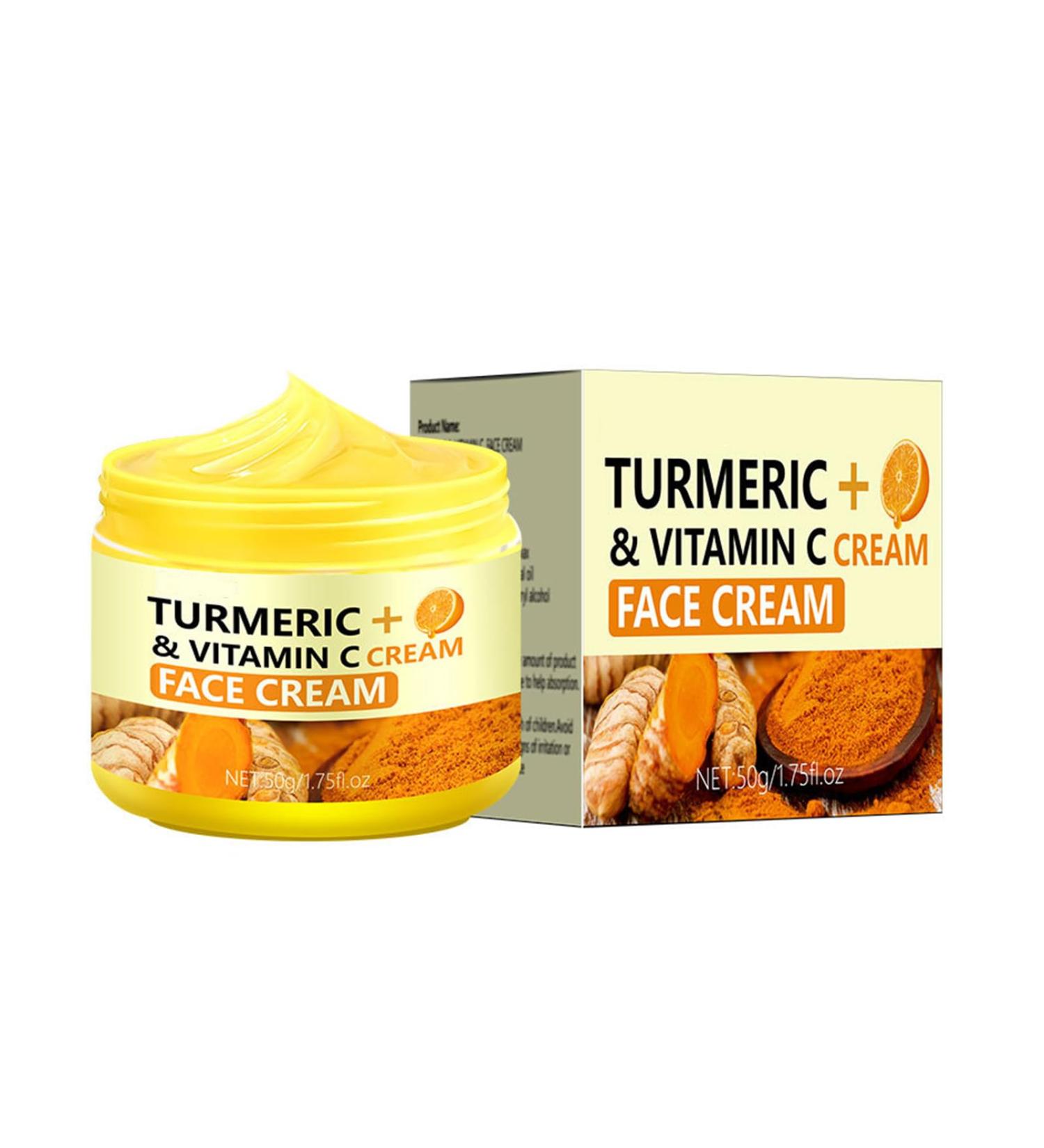  GNAUMORE Turmeric and Vitamin C Face Cream Turmeric Repair Cream Evens Skin Tone Moisturizing Skin Care Increases Elasticity 50g - Buy Online on GoSupps.com