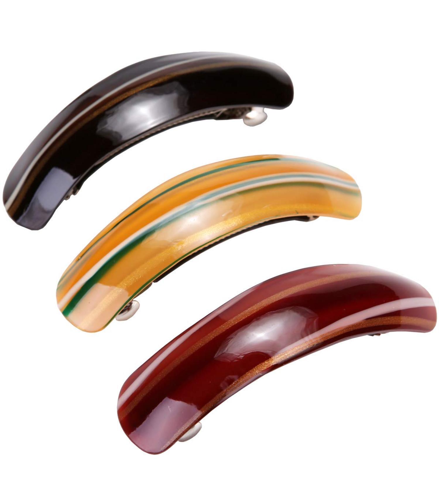 LONEEDY Beautiful Lines Simple Retro Classic Large Barrettes Hair Pins Exquisite Hair Clips For Women (Mixed colors 02) - Buy Online on GoSupps.com