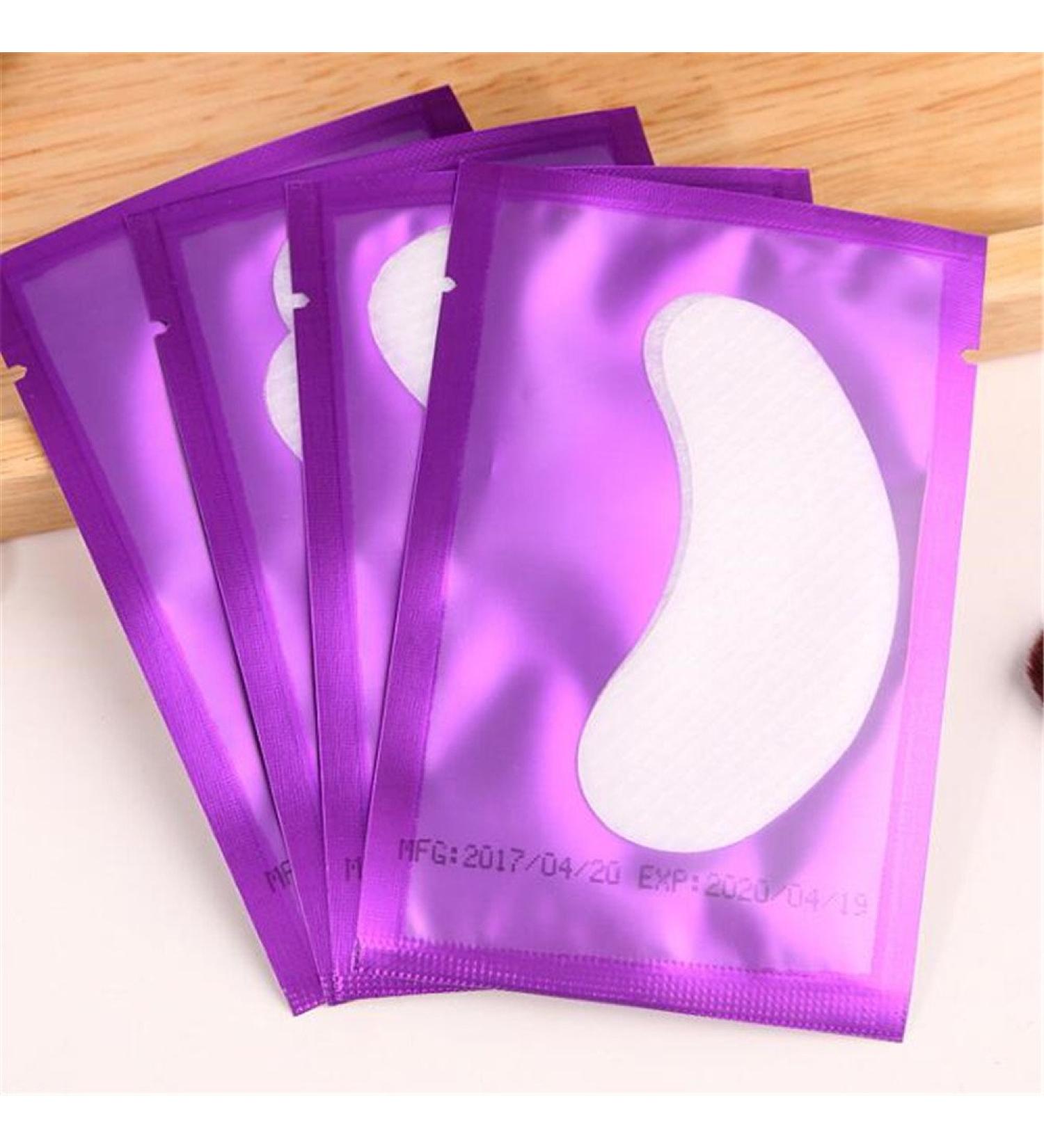 100 Pairs Eye Gel Patches - Lint Free Under Eye Pads for Lash Extensions - Purple | Shop Internationally - Buy Online on GoSupps.com