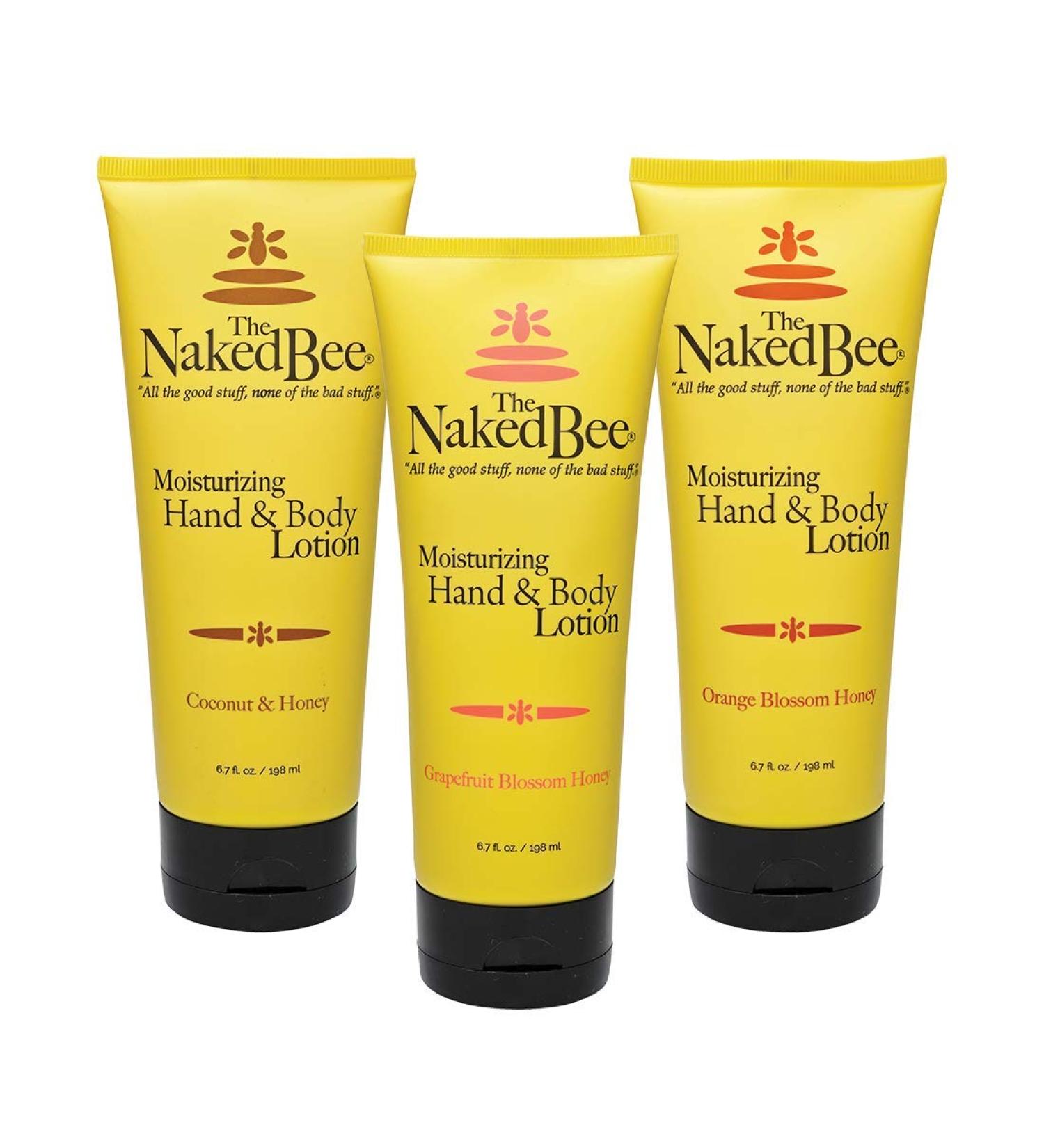 The Naked Bee Hand & Body Lotion Trio - Orange Blossom, Grapefruit Blossom, and Coconut Honey 6.7 Oz (3 Pack) - Buy Online on GoSupps.com