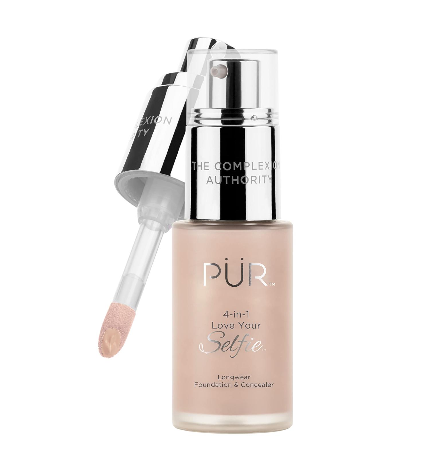 P R MINERALS 4-in-1 Love Your Selfie Longwear Foundation & Concealer  Full Coverage Liquid Foundation  Hydrating Formula  Cruelty Free