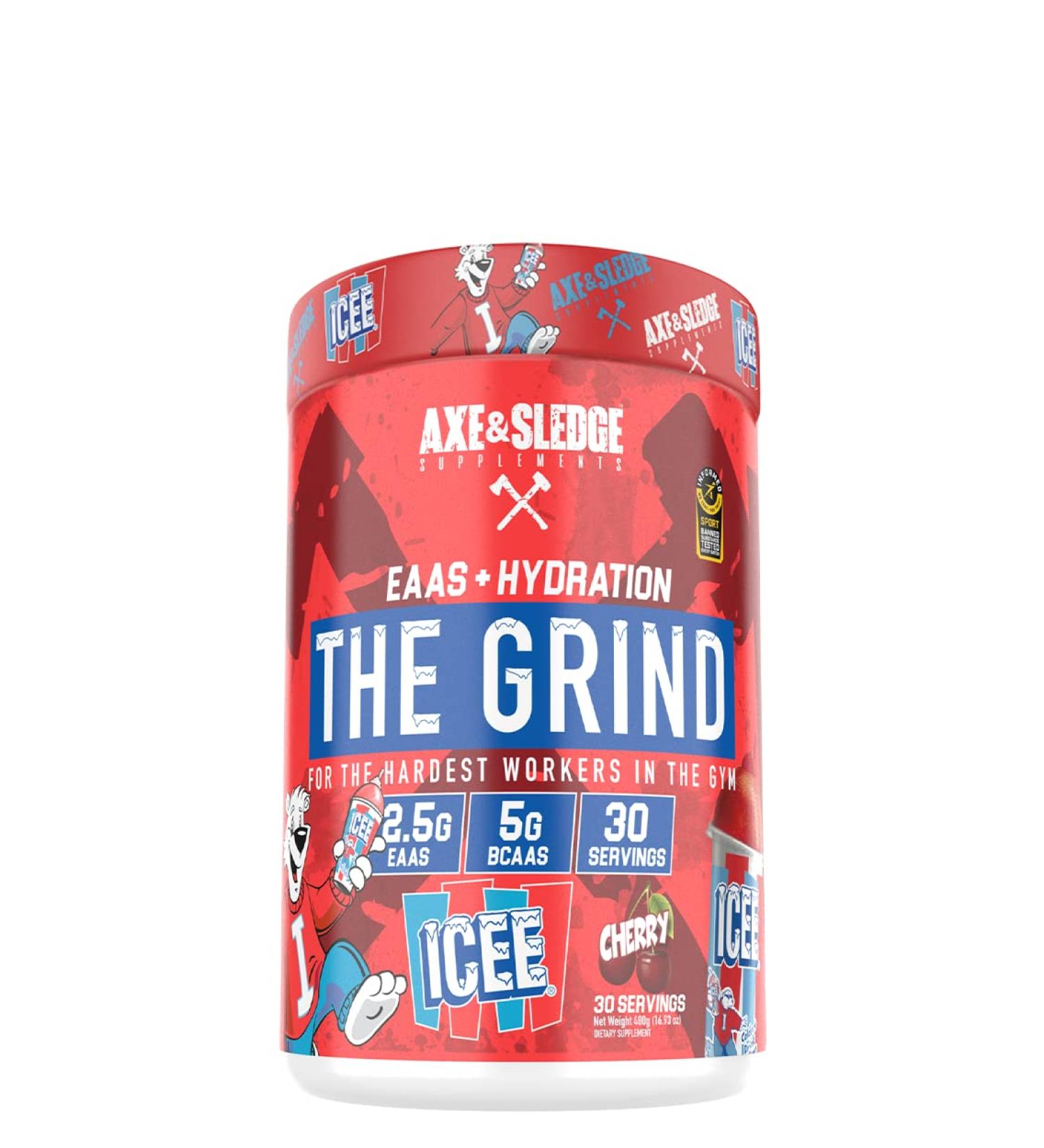 Axe & Sledge The Grind EAA's + Hydration ICEE Cherry - Energizing Cherry Flavored Amino Acids for Enhanced Performance - Buy Online on GoSupps.com