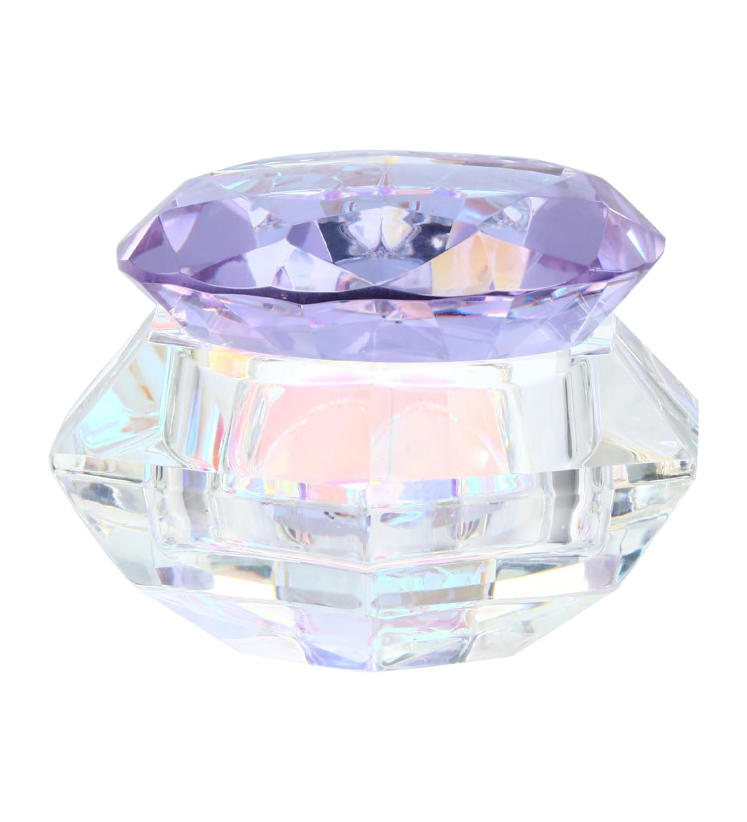 Beavorty nail art crystal cup cosmetics glass jars nail polish glass cup crystal glass cup nail art glass jar lipstick glass jar cream glass jar manicure purple big diamond 6.5x8cm Purple - Buy Online on GoSupps.com