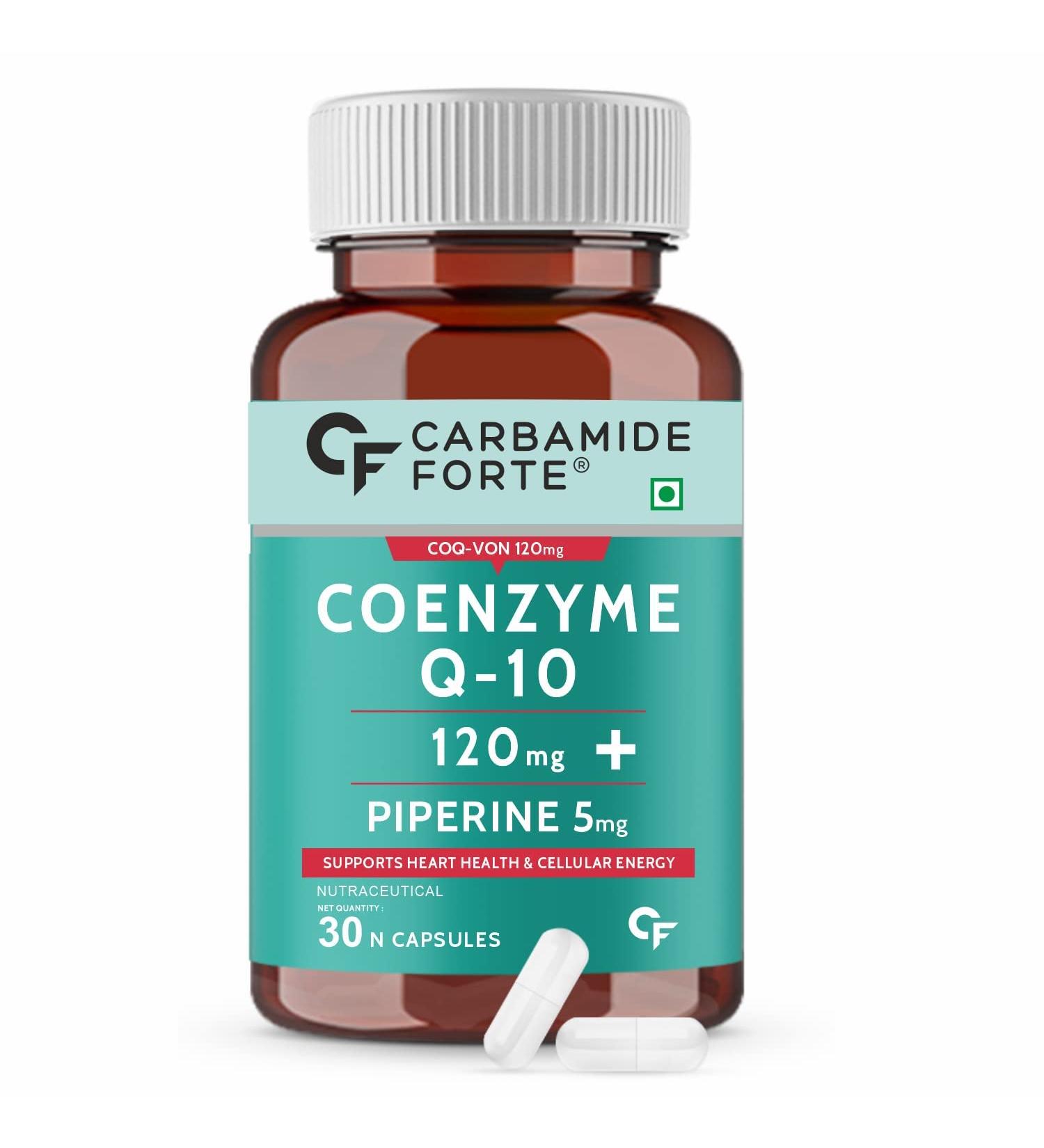 CoQ10 Coenzyme Q10 120mg with Piperine 5mg - 30 Veg Capsules | Premium Supplement for Energy & Antioxidant Support - Buy Online on GoSupps.com