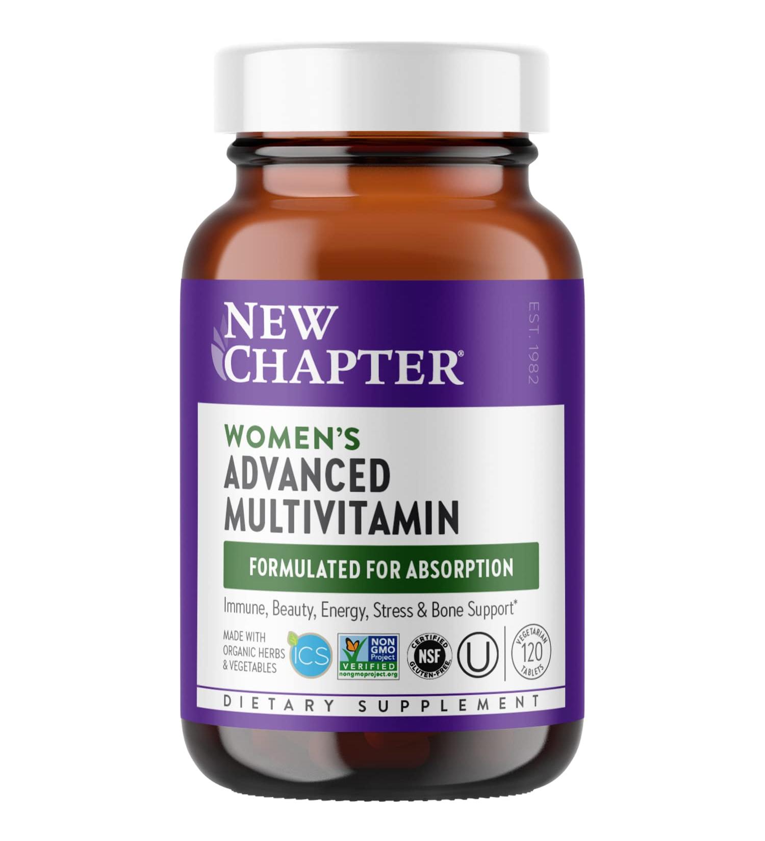 New Chapter Women's Advanced Multivitamin - 120 Vegetarian Tablets for Optimal Health - Buy Online on GoSupps.com