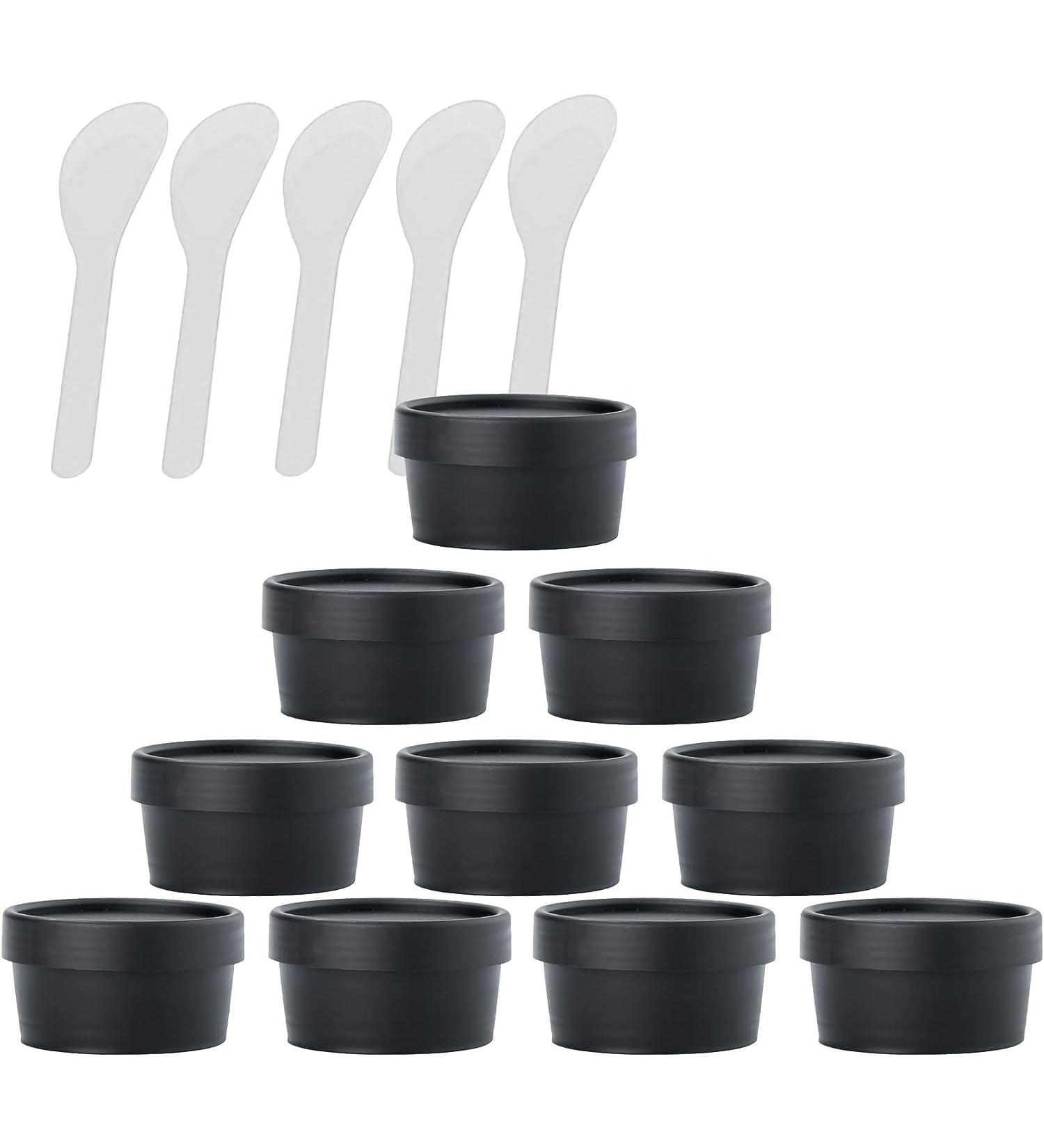 Plastic cosmetic jars empty jars 12 PC Empty 50ml Pink Facial Mask Wide Mouth Plastic Jars 50g Leakproof Cosmetic Pot Container with Lids with 6 PC Spatula (Color : Roze Size : 100ml) (Color : Svar 50ml Svart - Buy Online on GoSupps.com