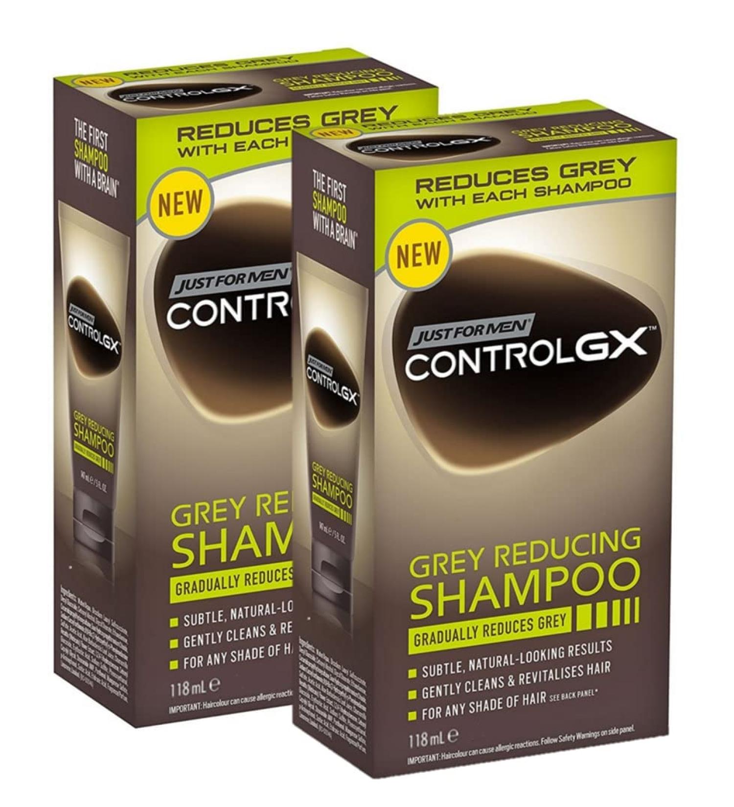  PROMOO Just For Men Control GX - Gray Hair Reducing Shampoo with Coconut Oil and Aloe Vera - New and Improved Formula - All Shades - 118 ml x 2 units Promoo - Buy Online on GoSupps.com