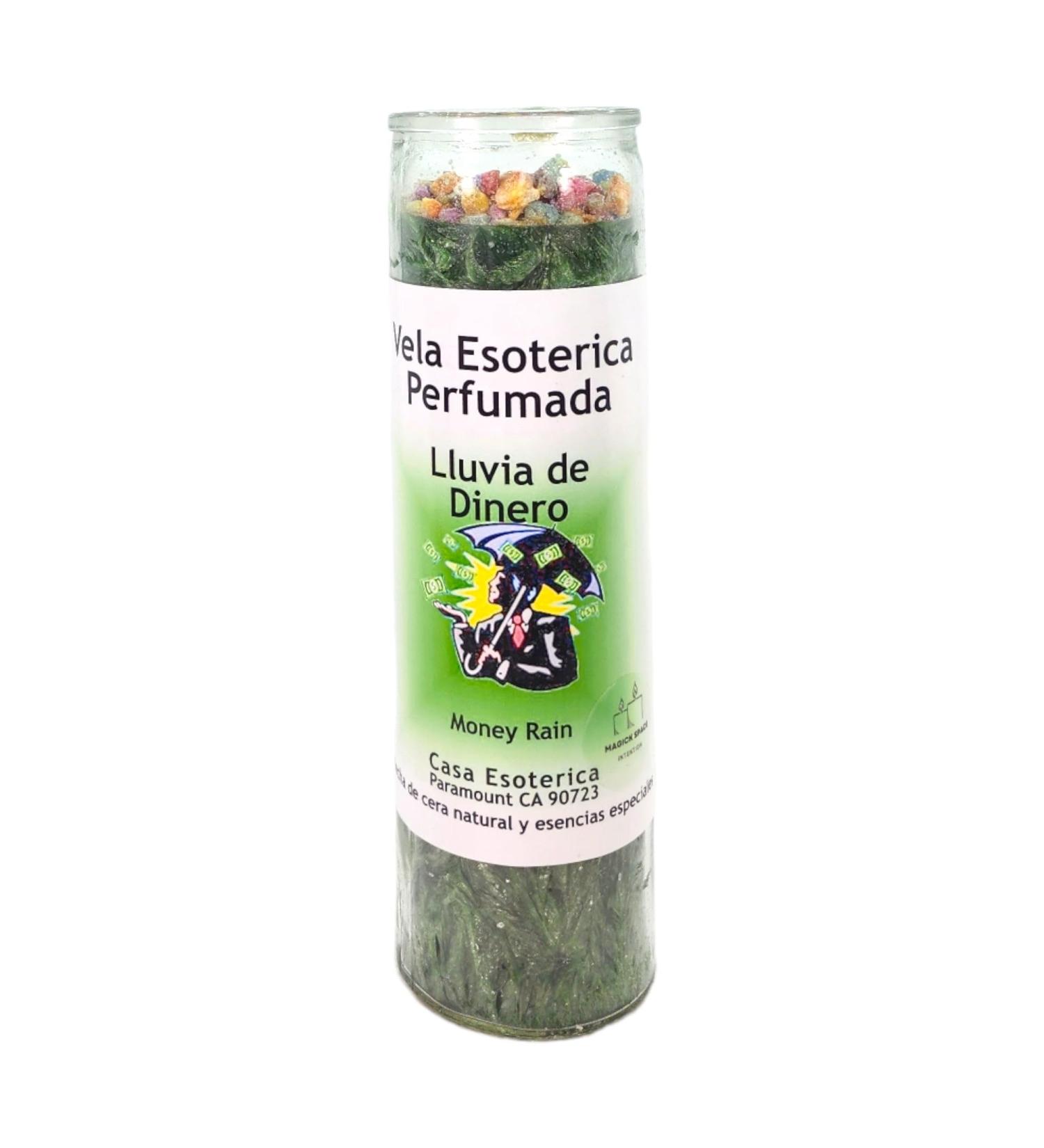 Money Rain Palm Wax Candle Green | Spiritual Intention & Esoteric Fragrance | Vela CASA ESOTERICA - Buy Online on GoSupps.com