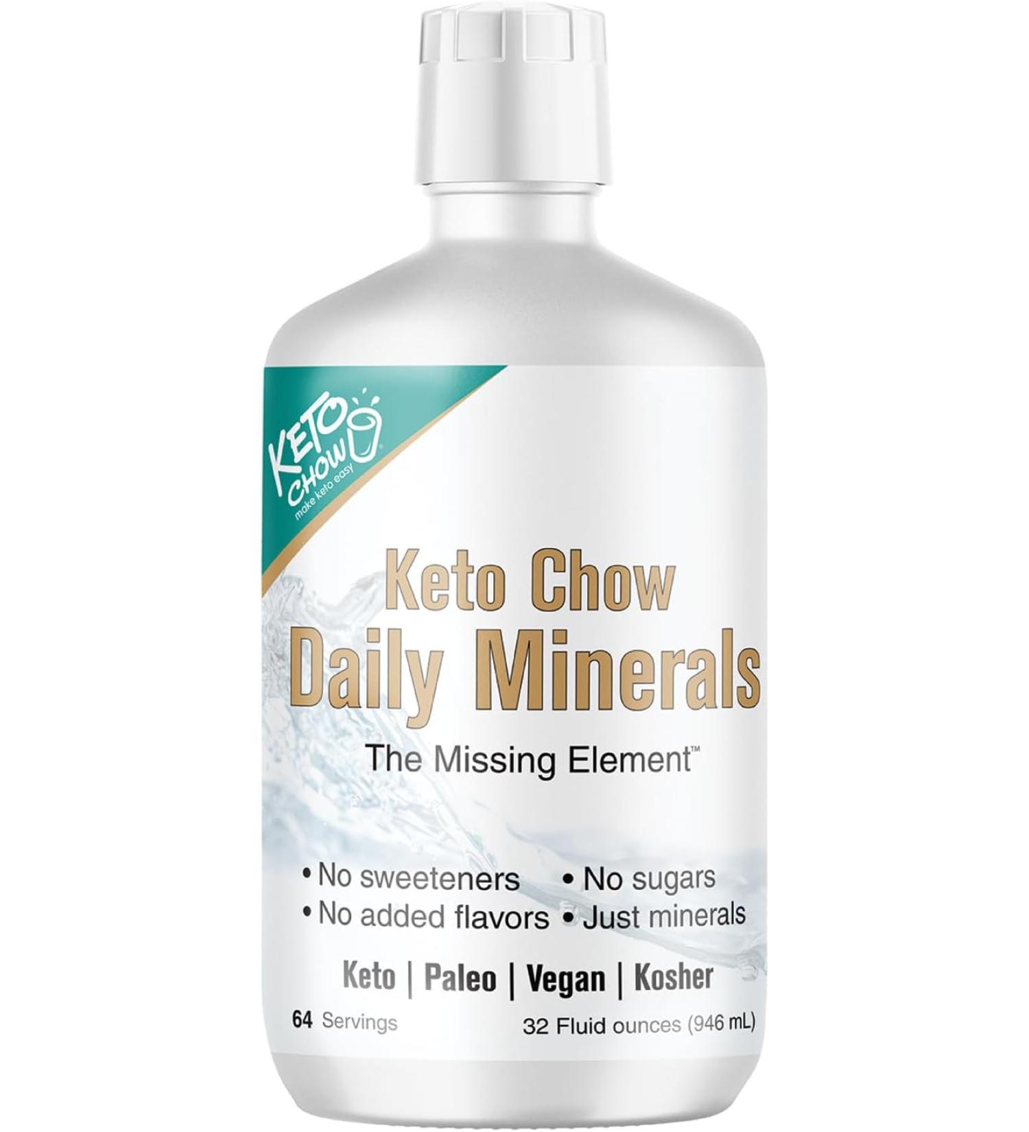 Keto Chow Electrolyte Balance Solution | Sodium, Magnesium, Potassium & Trace Minerals | 32 oz | Ideal for Keto Diet & Fasting - Buy Online on GoSupps.com