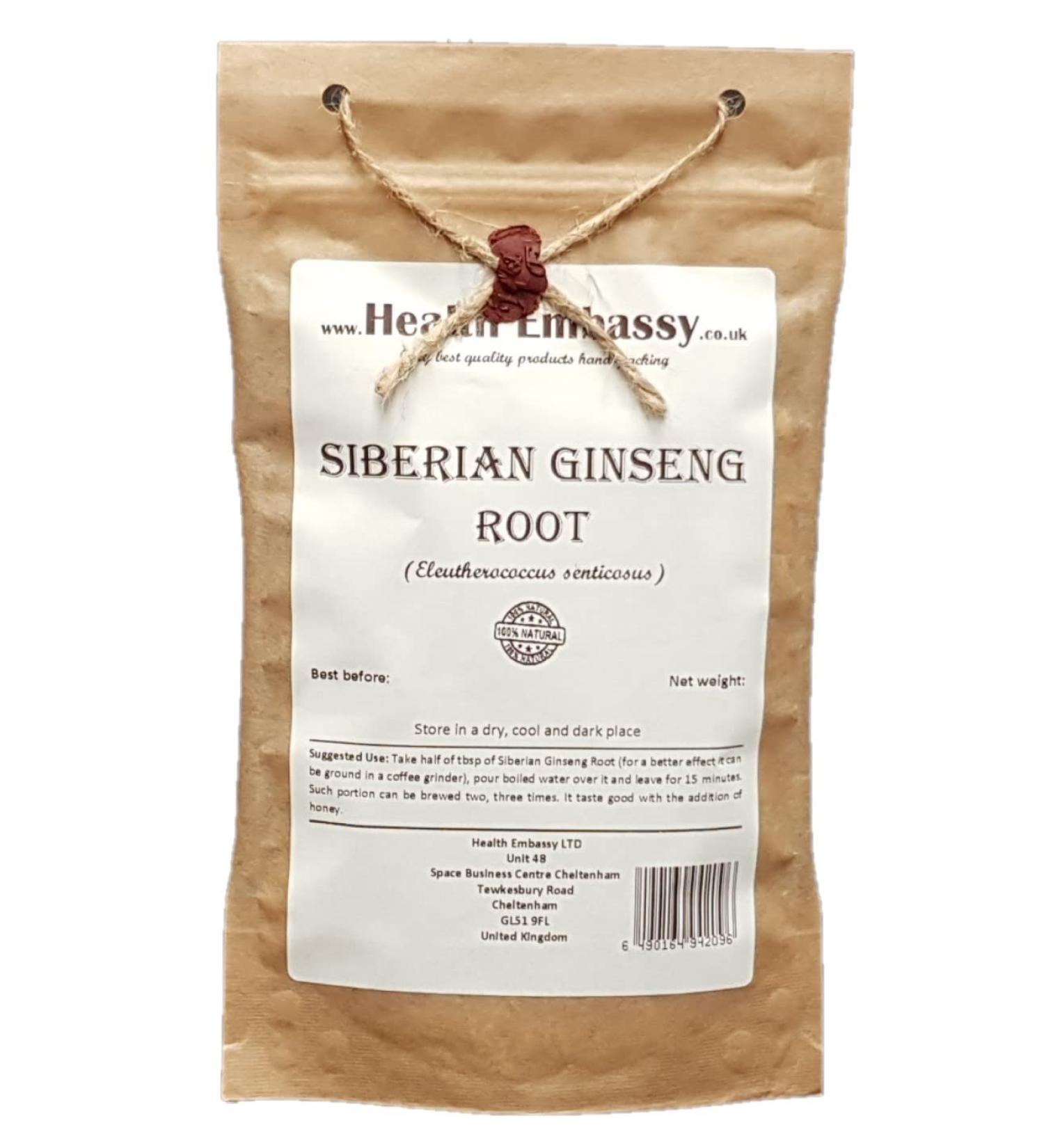  HEALTH EMBASSY Health Embassy Siberian Ginseng Root Herbal Tea | Eleutherococcus Senticosus | Siberian Ginseng Root Tea 100g - Buy Online on GoSupps.com
