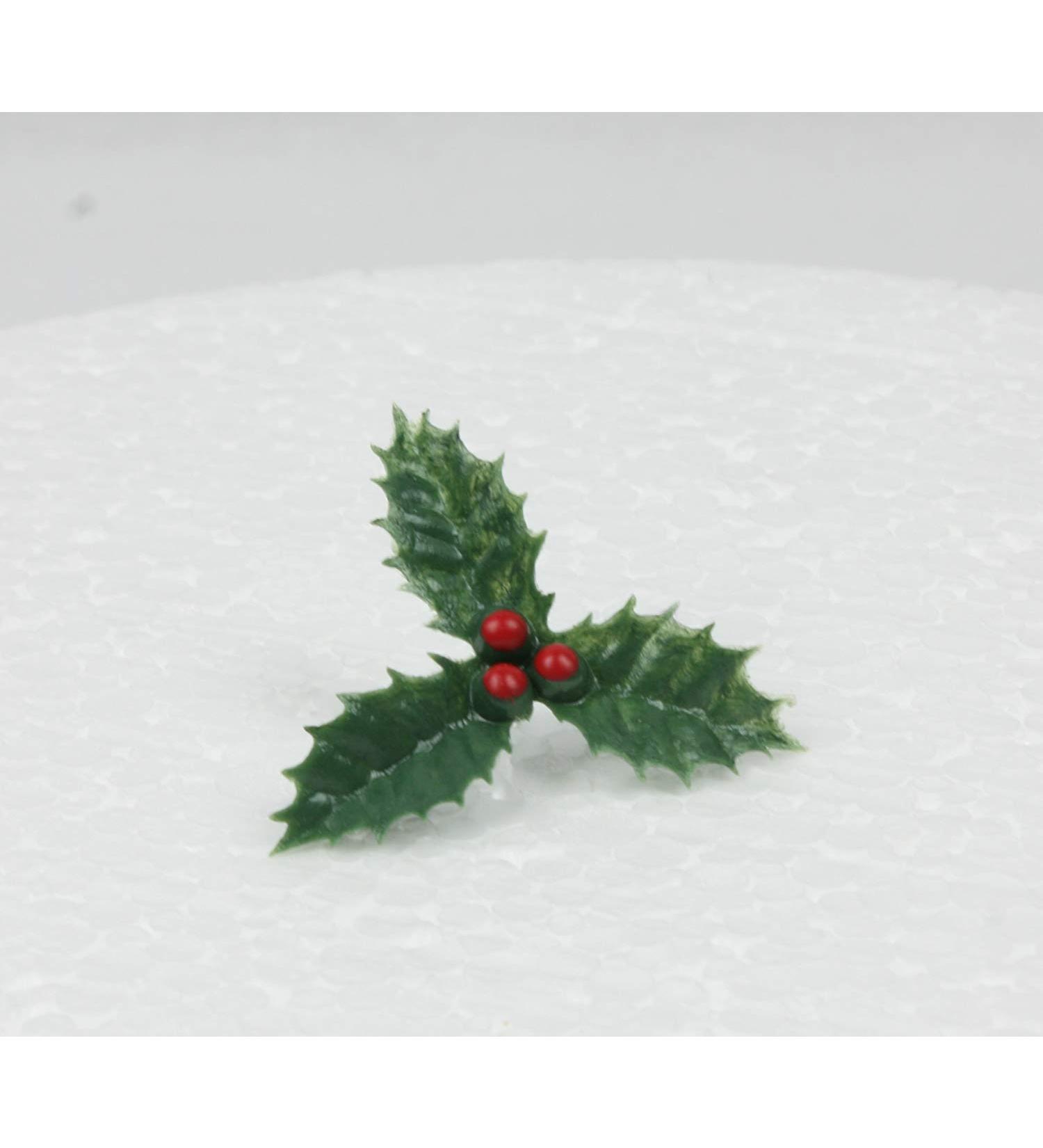 10 Sprigs of Holly & Berries Christmas Cake Decoration