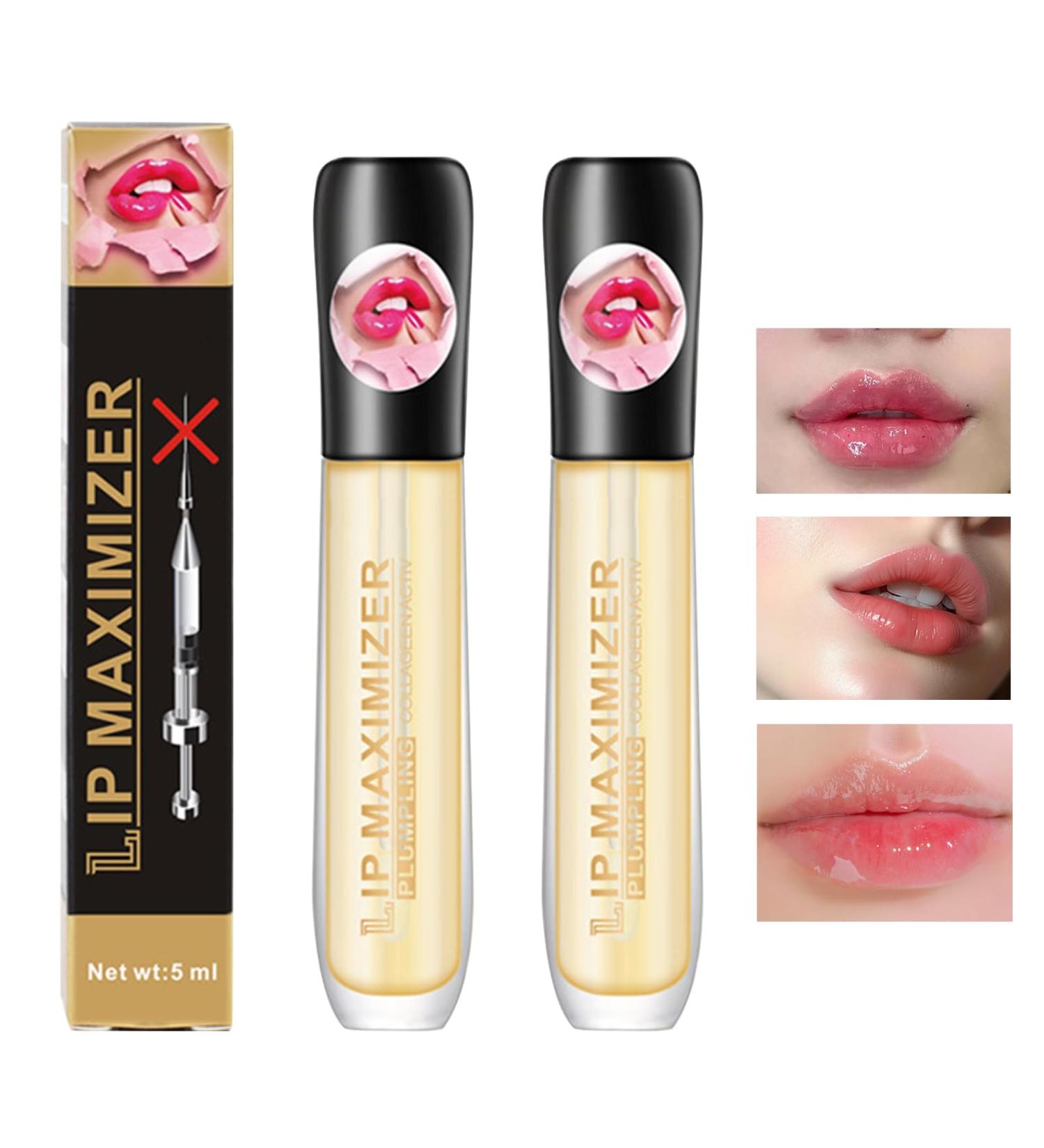 Grgow 2Pc Lip Extreme Volume Plumping Lip Maximizer Serum Lip Maximizer Balm Plumper Clair Baume L vres Repulpant Traitement limine La S cheresse Rides Am liore La Brillance Rebondie - Buy Online on GoSupps.com