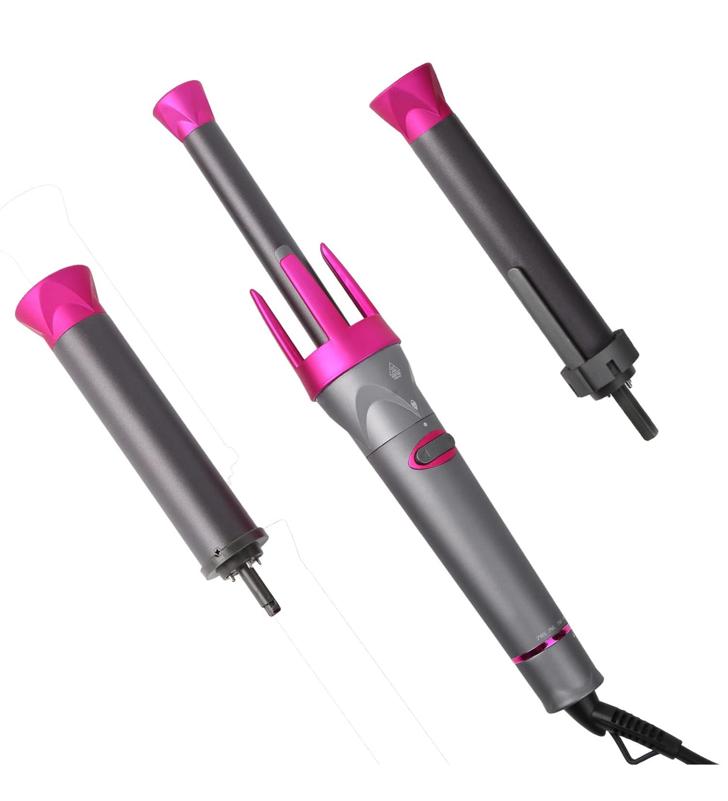 Automatic Curling Iron - Rotating Hair Curler with 3 Interchangeable Barrels for Beach Waves Adjustable Temps & LCD Display - Dual Voltage eCommerce - Buy Online on GoSupps.com