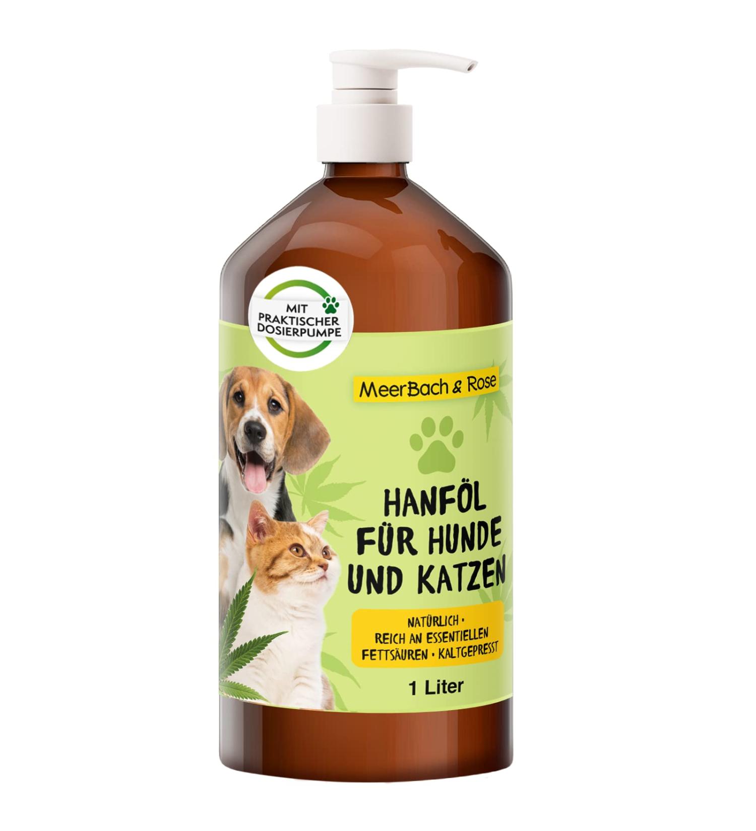 Liter Hemp Oil for Animals - Premium Hemp Oil for Dogs & Cats BARF Oil for Dogs Natural Fish Oil Supplement - Buy Online on GoSupps.com