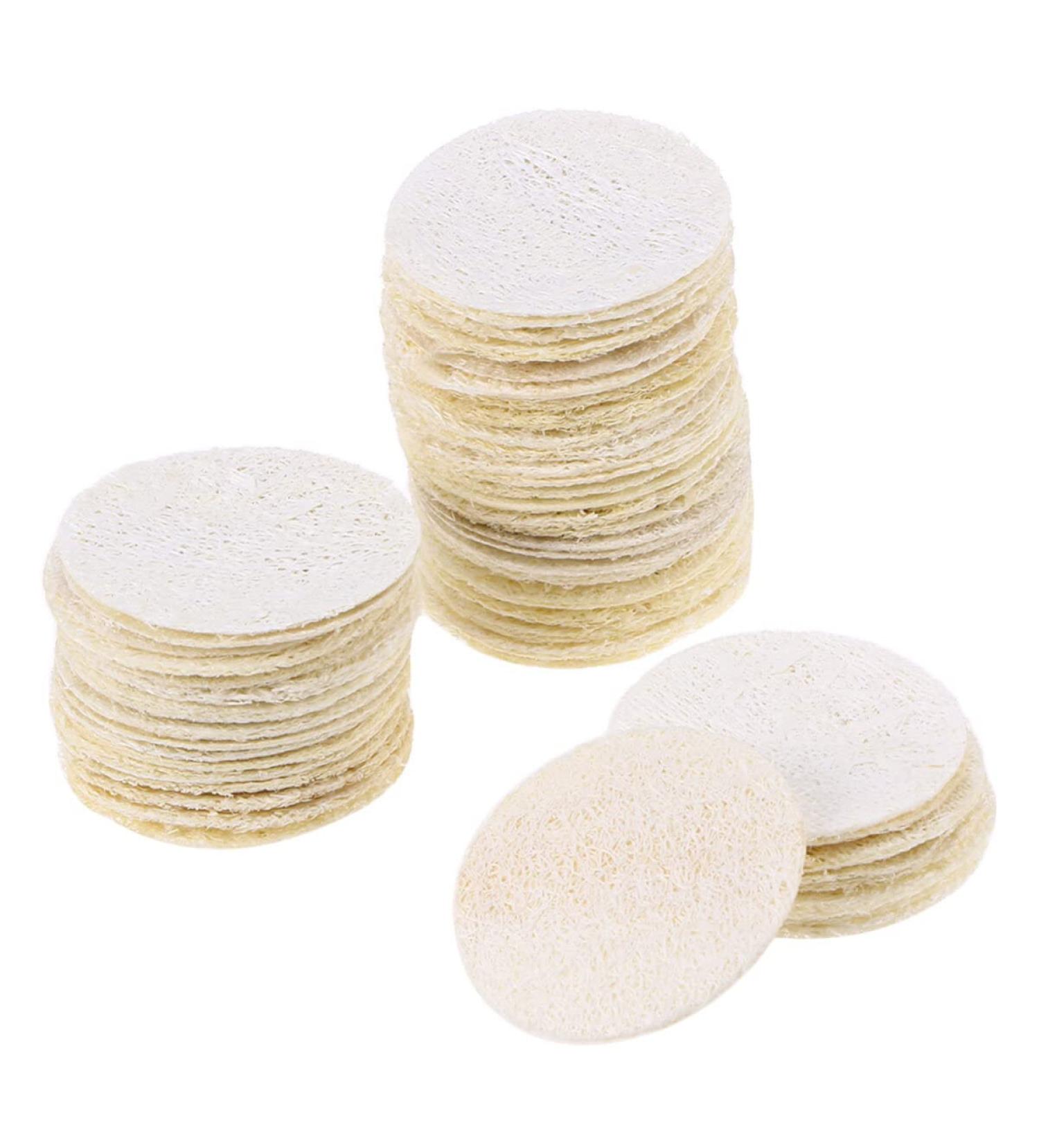Gatuida Loofah Pad 50PCS - Natural Round Facial Discs for Exfoliating Skin Scrub - Buy Online on GoSupps.com