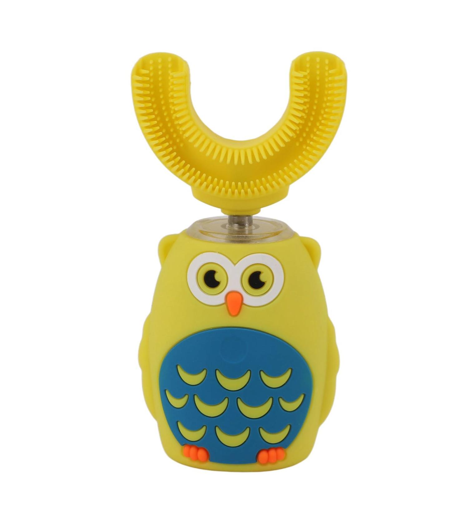 Kids U Shaped Electric Toothbrush - Cute Automatic Silicone Teeth Whitening Brush (USB Charging Yellow - Buy Online on GoSupps.com