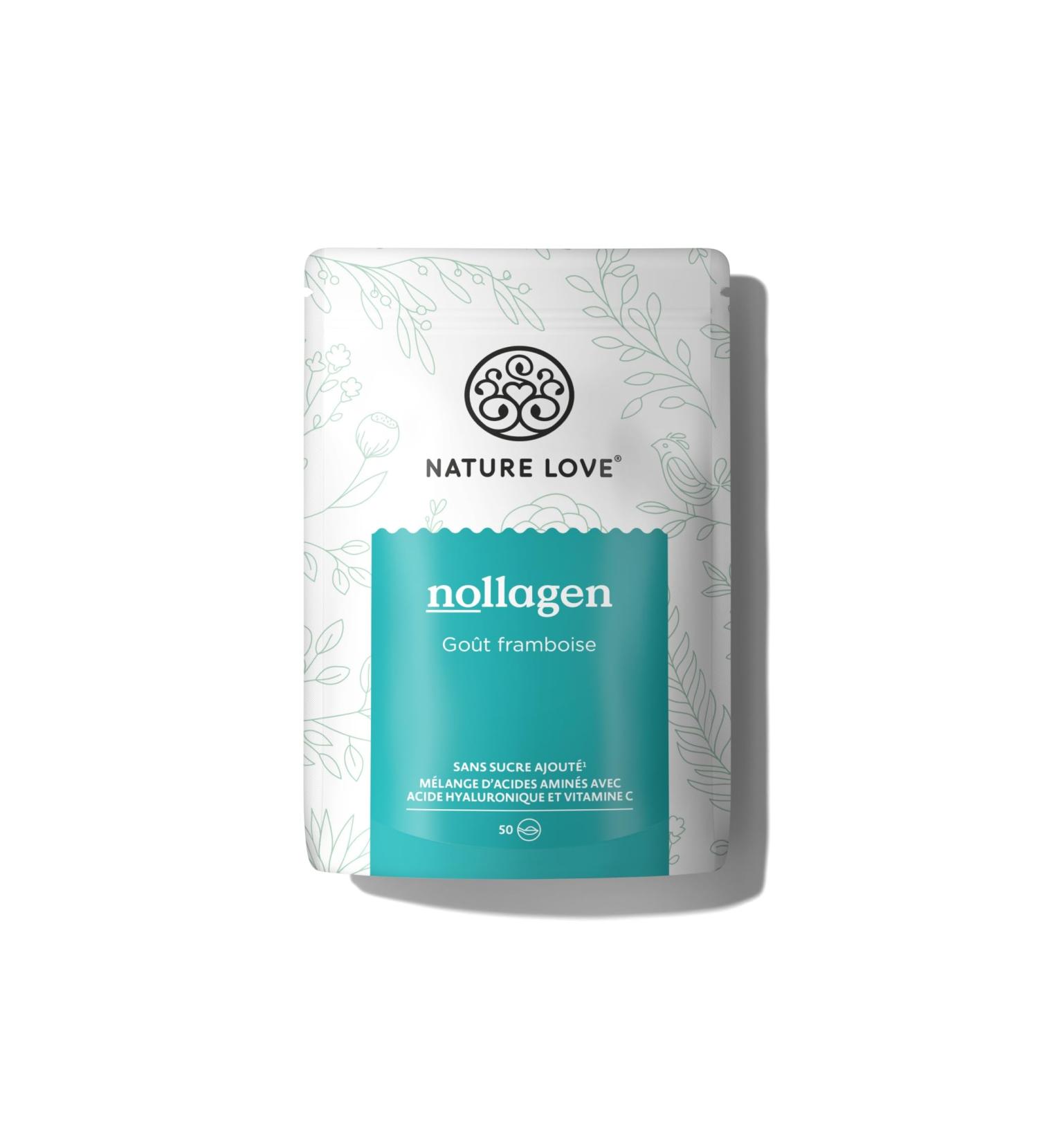 NATURE LOVE Nollagen - 500 g of powder - vegan collagen - raspberry taste - purely vegetable equivalent of the product Collagen powder - laboratory tested produced in Germany - Buy Online on GoSupps.com