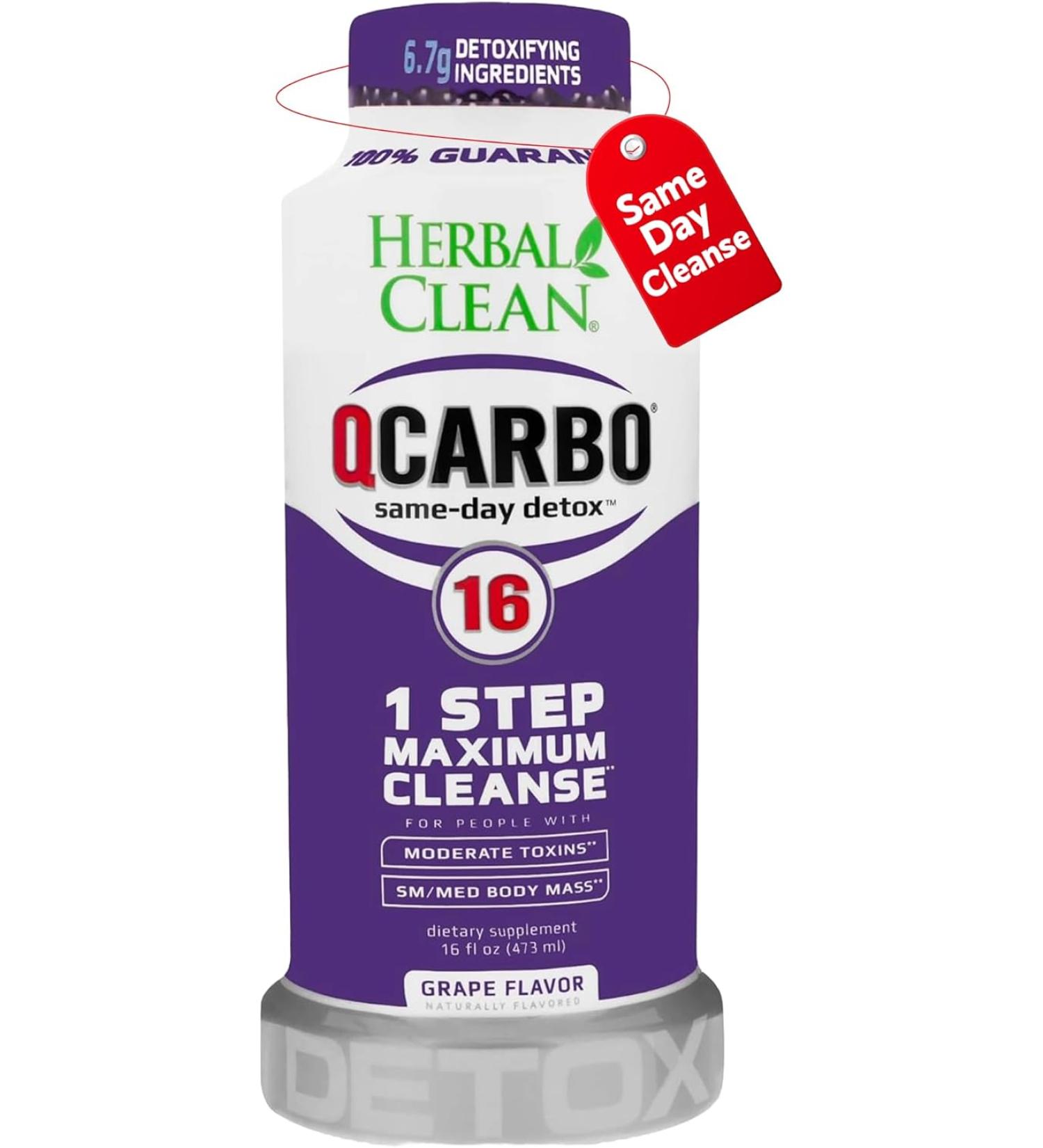 Herbal Clean Detox Cleanse Premium Same-Day Detox 16 Fl Oz - Grape Flavor - Buy Online on GoSupps.com