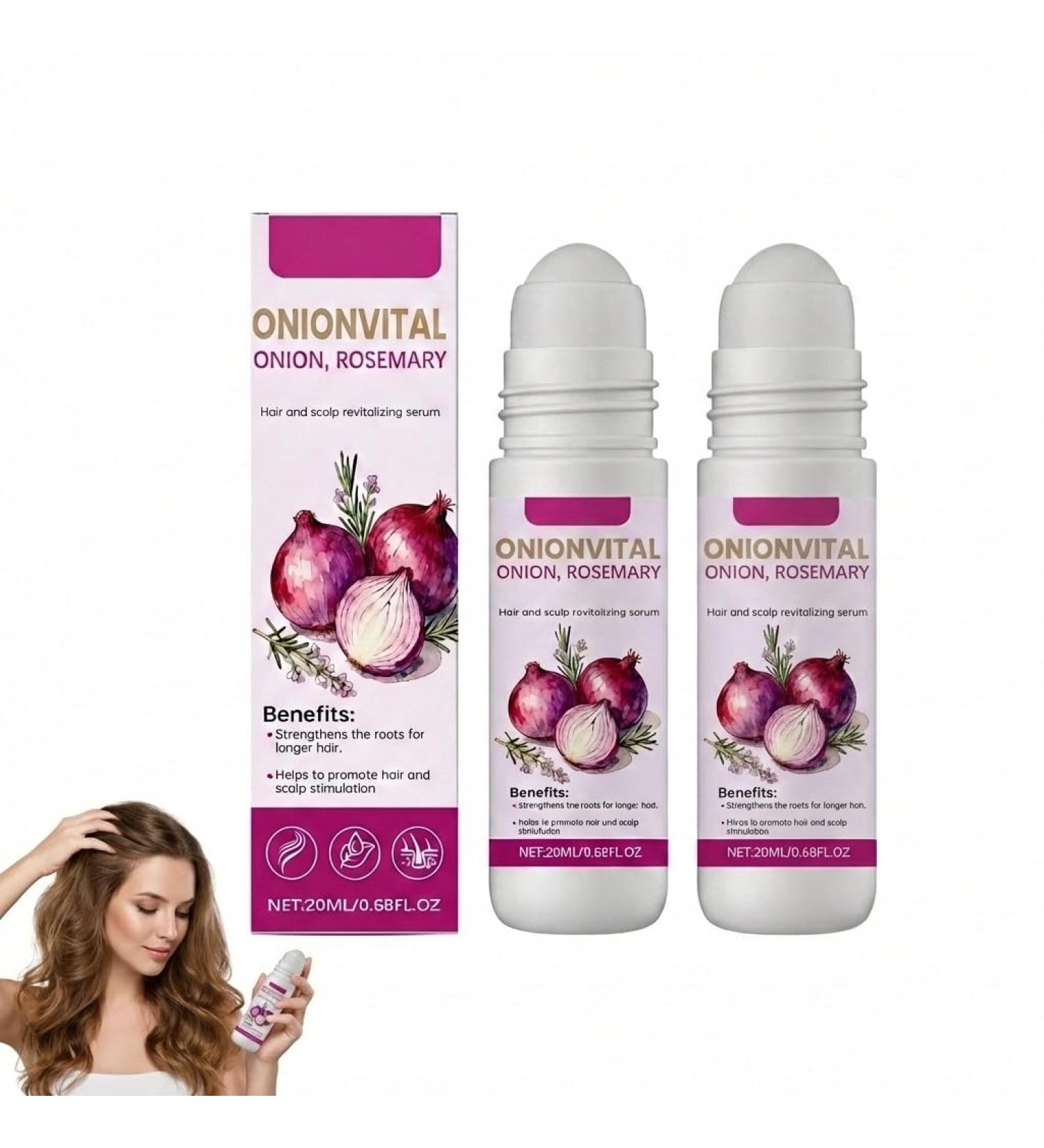 S rum capillaire roll-on l'oignon et au romarin s rum roll-on pour cuir chevelu produits paississants pour les cheveux et les hommes s rum nourrissant pour cheveux et cuir chevelu s rum de soin 2 pi ces. - Buy Online on GoSupps.com
