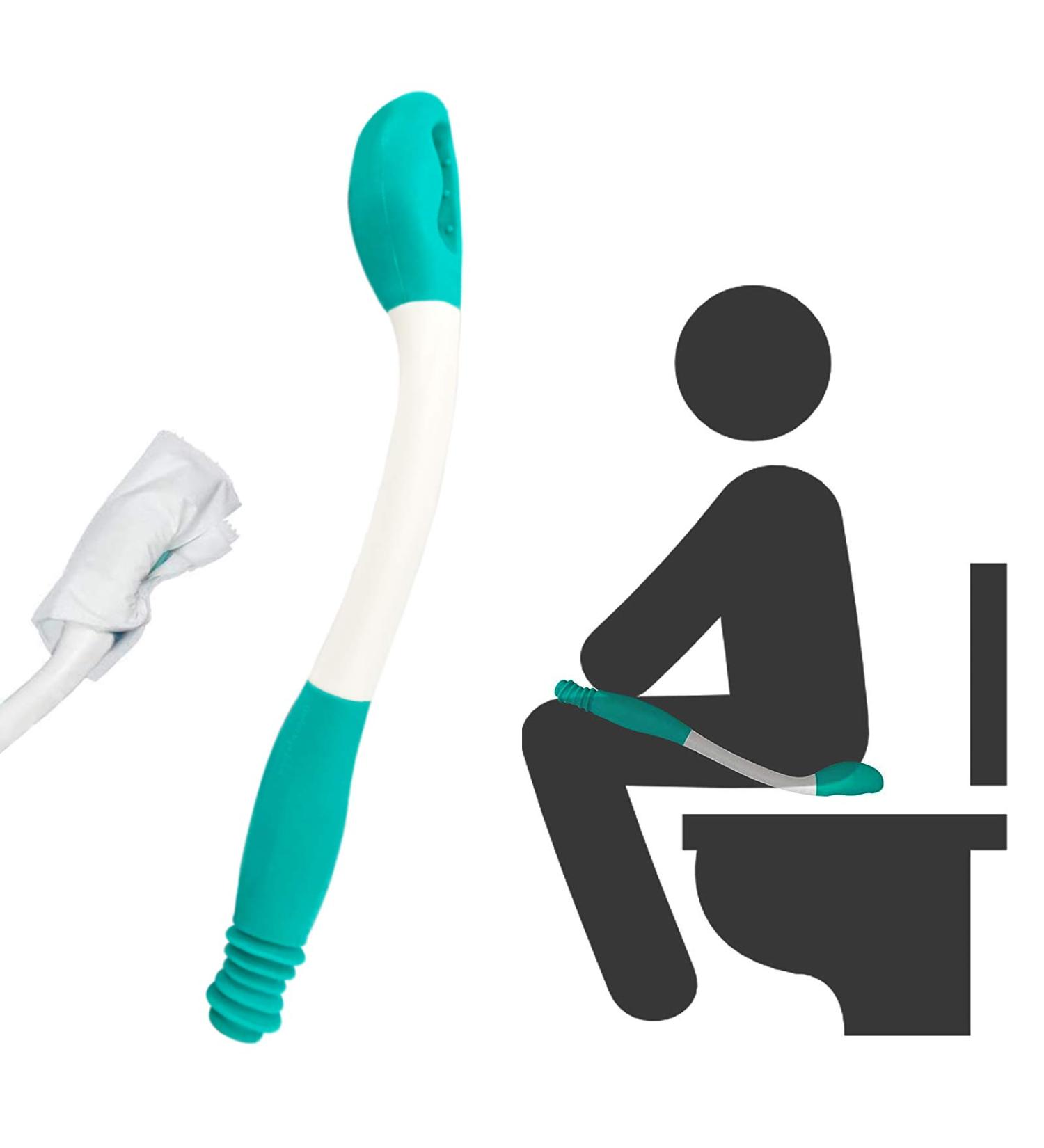 Kirimon Long Reach Toilet Wiping Aid for Limited Mobility - Bottom Buddy for Elderly, Pregnancy & Disabilities - Buy Online on GoSupps.com