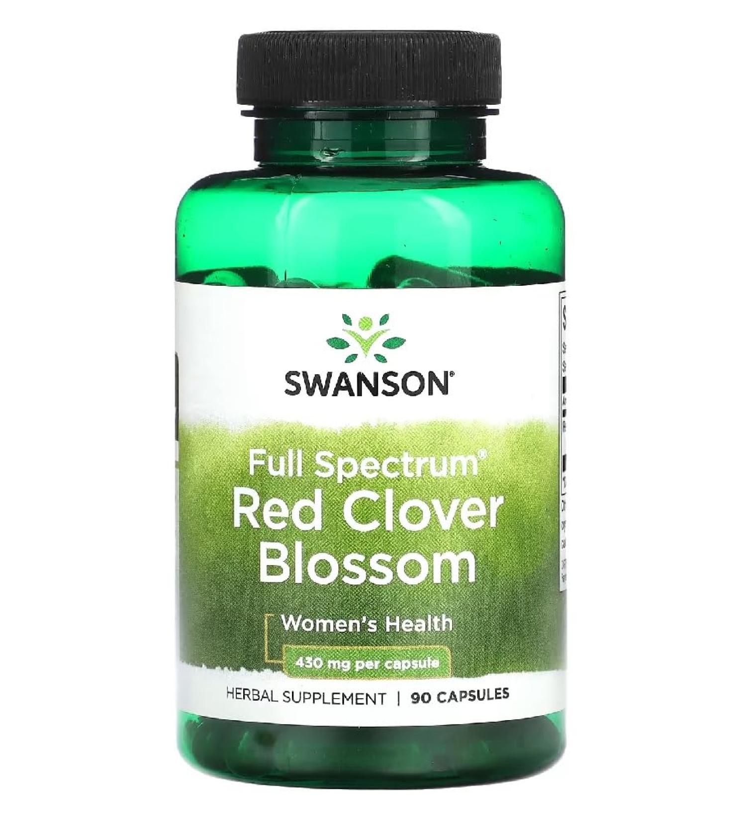 Swanson - Full Spectrum Red Clover Blossom 430mg | Dietary Supplement | Natural Support | Natural Health - 90 Capsules