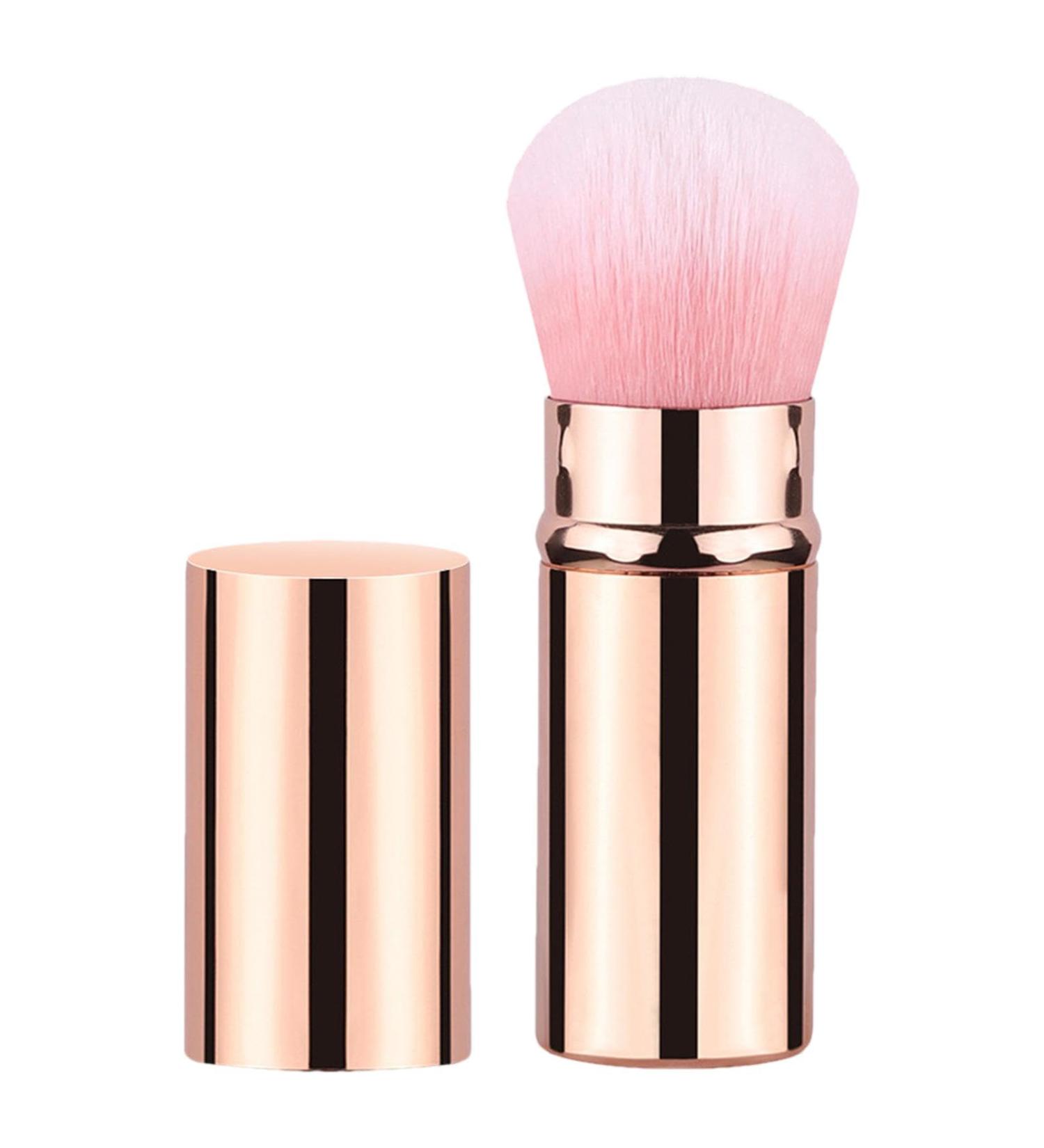 Teksome Portable Makeup Brush Travel Telescopic Cosmetics Brushes - Beginner Friendly Powder Brush for Foundation Sunscreen Bronzing Powder Gold - Buy Online on GoSupps.com
