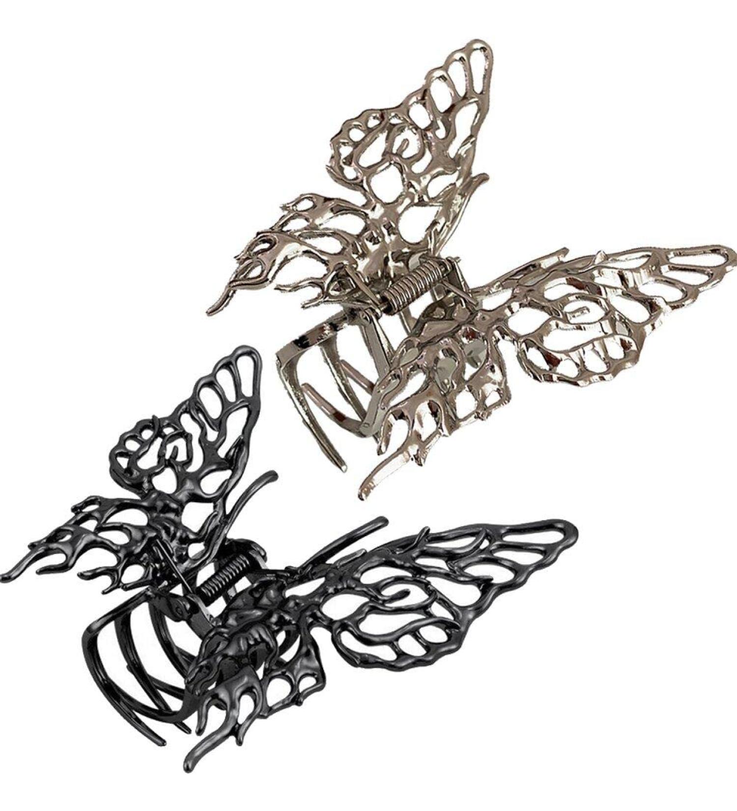Women Hair Claw 2pcs Exquisite Butterfly Hair Claw Clip Elegant Hair Styling Clip Nonslip Ponytail Clip Trendy Headwear style2 - Buy Online on GoSupps.com