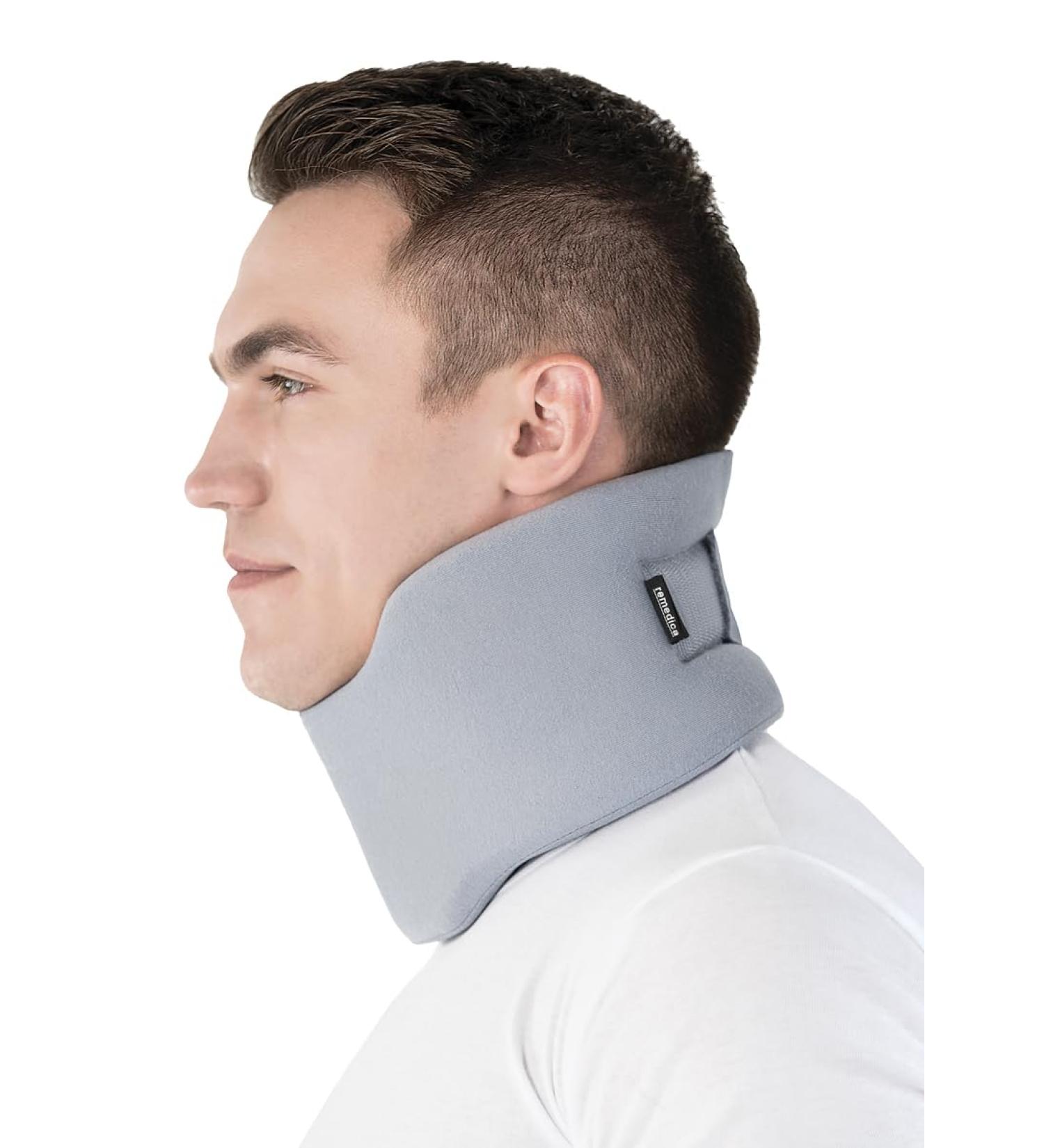 Toros Group Half-Starer Neck Support Tie | Adjustable 100% Cotton | Cervical Relief for Spine & Joint Pain - Large Gray 12 cm - Buy Online on GoSupps.com