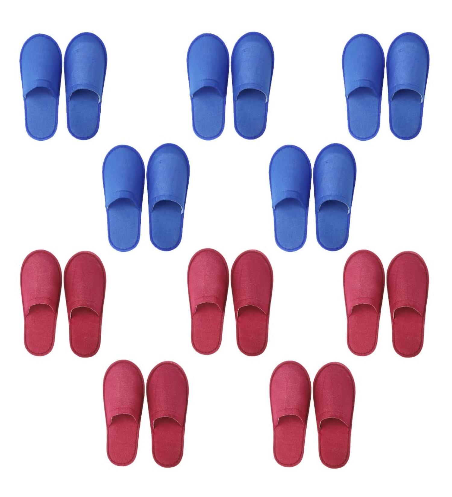 Buy Tianmao Disposable Terry Slippers - 10 Pairs Hotel Guest Slippers Closed Toe Universal Size for Spa & Travel 5 Blue - Buy Online on GoSupps.com
