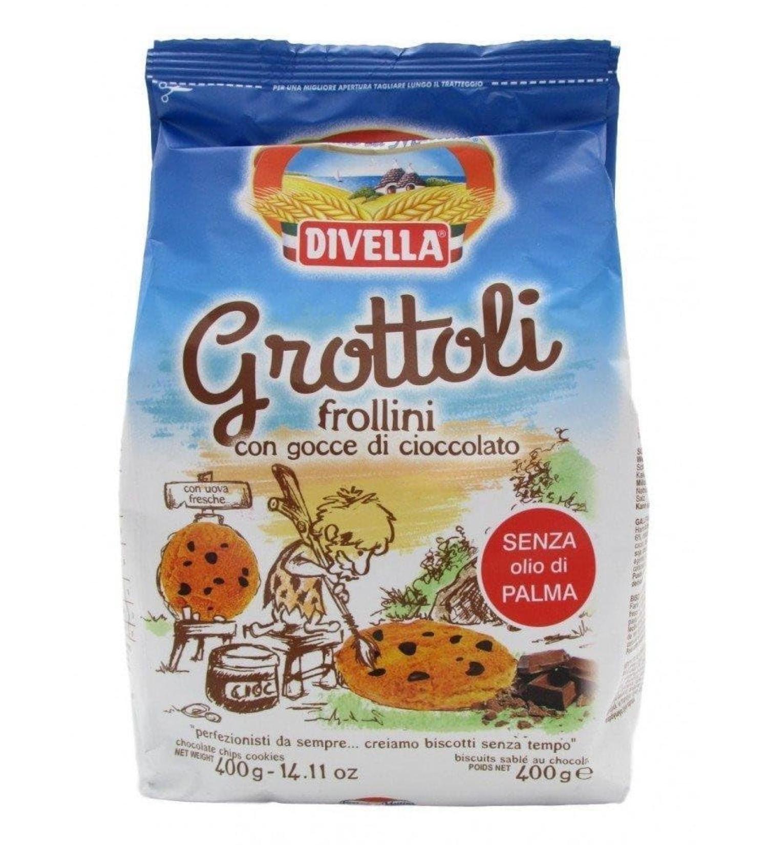 Divella DIVELLA Biscuits GROTTLES GOUTES CHOCOLAT GR.400