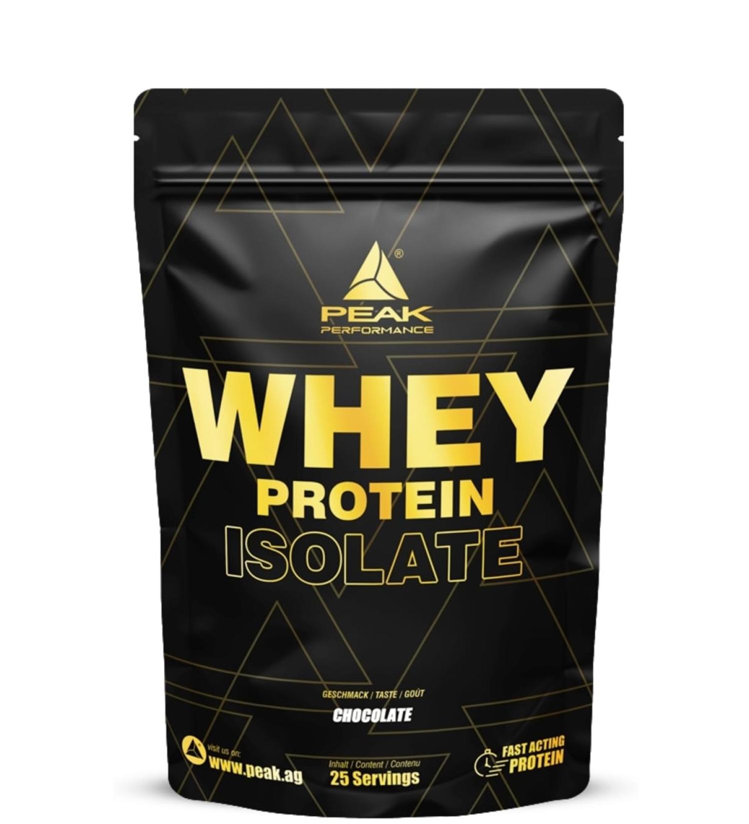 Peak Whey Protein Isolate 750g - High Protein Chocolate Flavor | 25 Portions | Low Sugar & Fat for Muscle Building & Maintenance - Buy Online on GoSupps.com