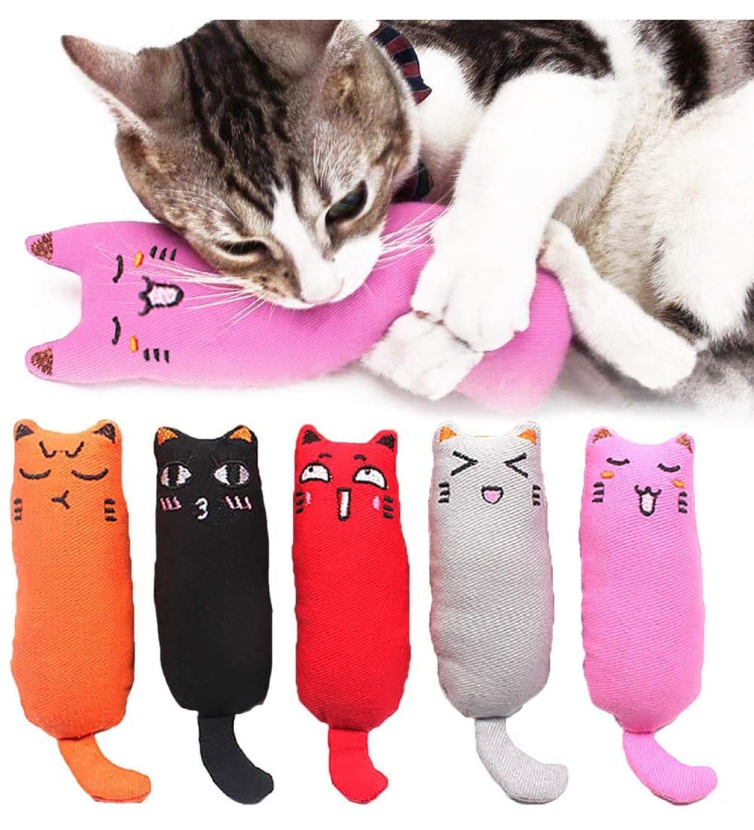 Legendog 5Pcs Catnip Toy - Bite Resistant Cat Chew Toy for Cats - Catnip Filled Cartoon Mice - Multicolor - Buy Online on GoSupps.com