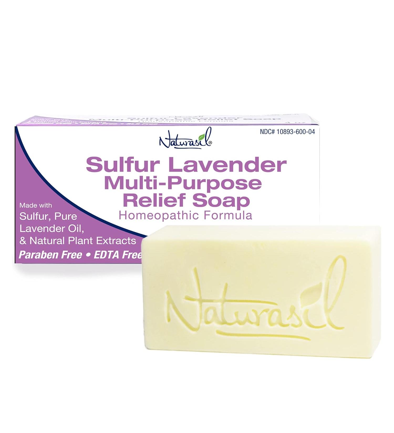Naturasil Sulfur-Lavender Soap 4 oz - Gentle Cleansing Bar for Skin Issues (Pack of 1) - Buy Online on GoSupps.com