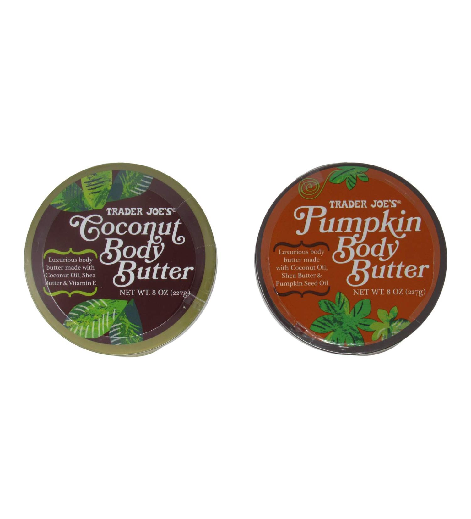Trader Joe's Pumpkin Body Butter 8 Oz & Coconut Body Butter 8 Oz