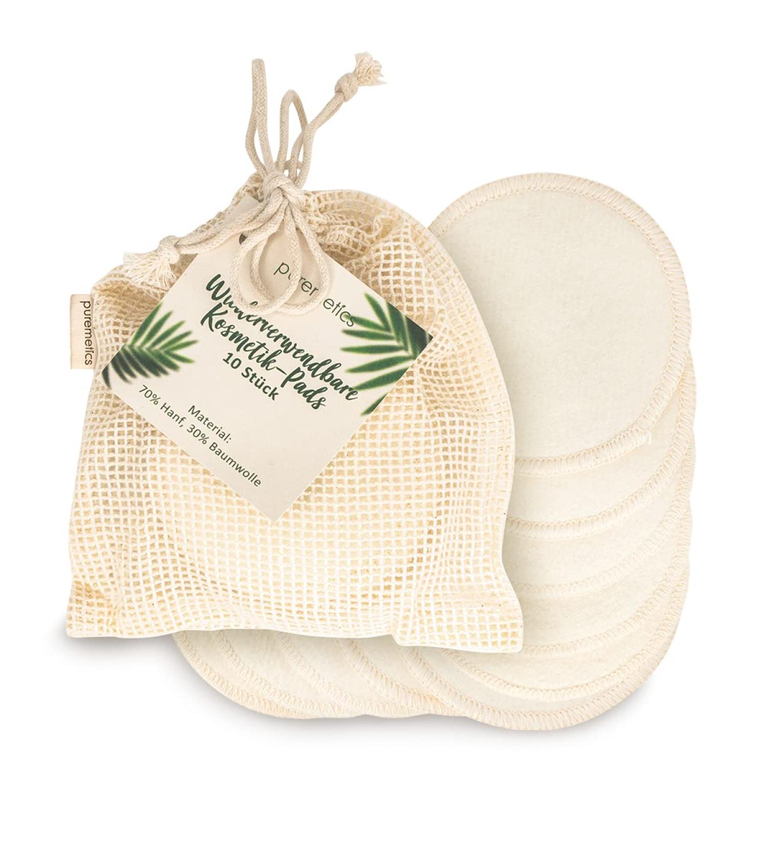 Puremetics Cosmetic Pads (10 Pack) | Reusable Zero Waste Cotton Pads with Laundry Bag | 100% Plastic-Free Eco-Friendly Solution - Buy Online on GoSupps.com