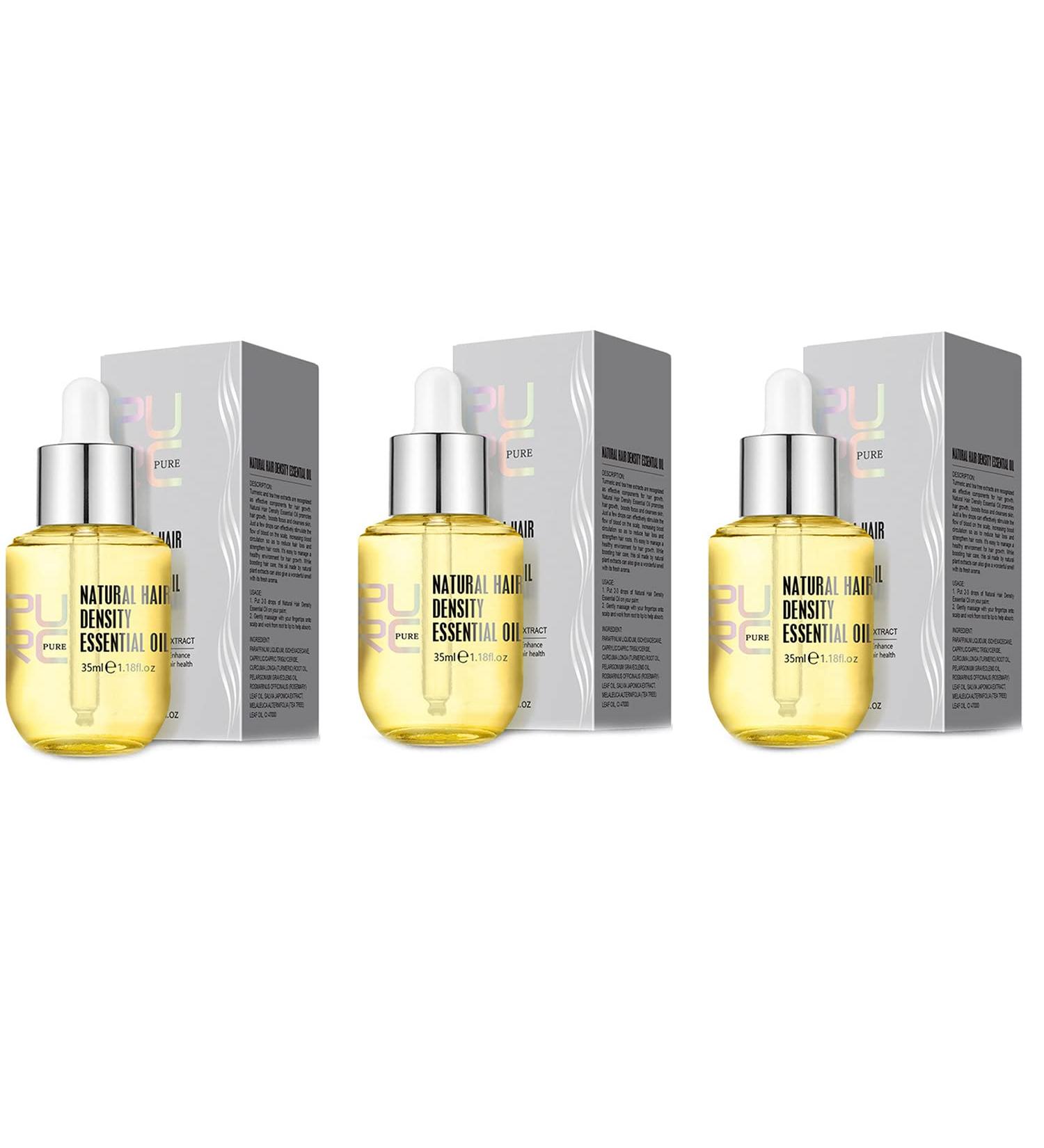 Purc Hair Density Essential Oil - Natural Hair Regrowth Serum for Women & Men - Anti-Frizz & Moisturizing Hair Care Treatment (3 Pack) - Buy Online on GoSupps.com