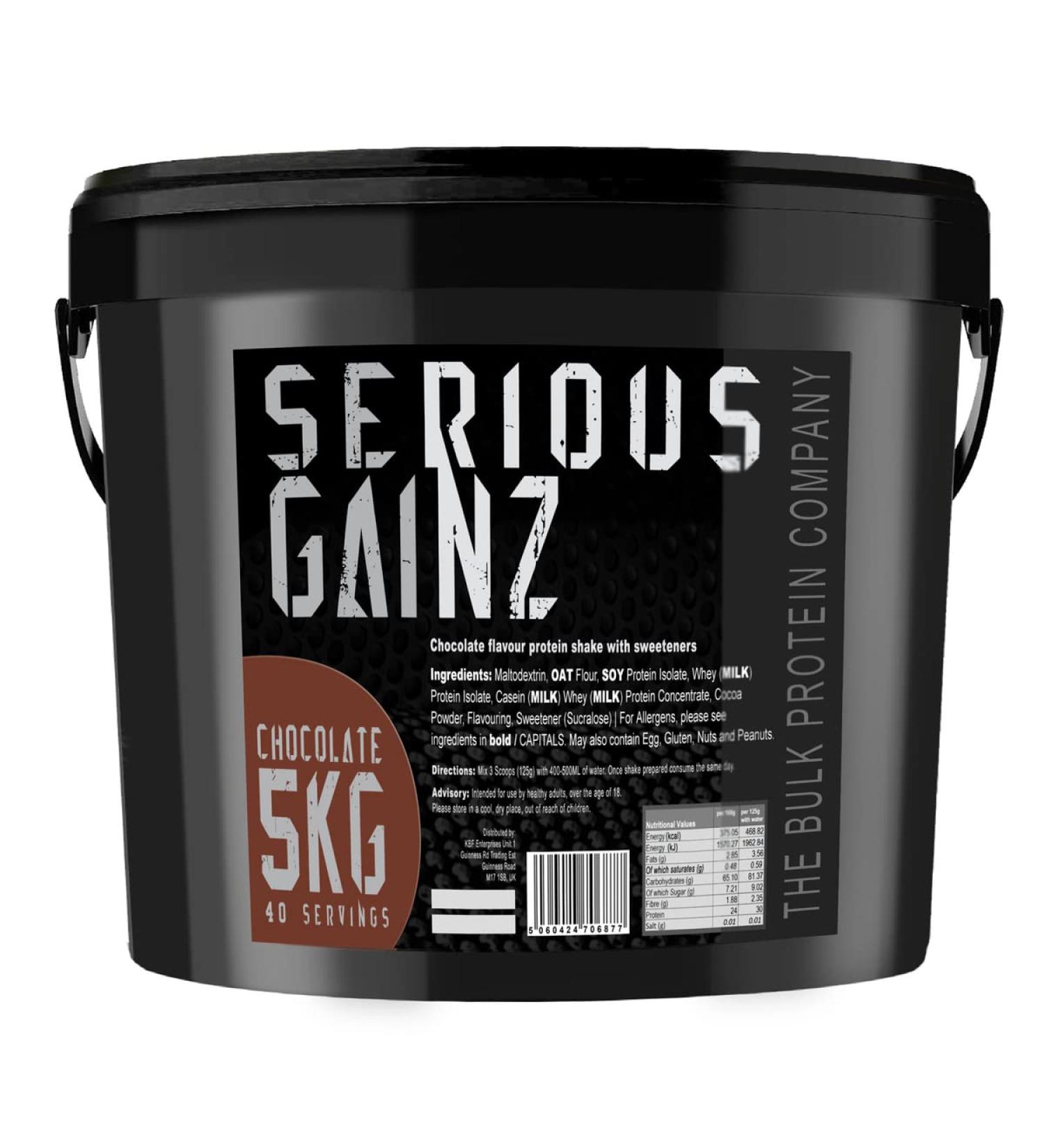 Bulk Protein Co. SERIOUS GAINZ Whey Protein Powder 5kg - Chocolate Mass Gainer - Buy Online on GoSupps.com