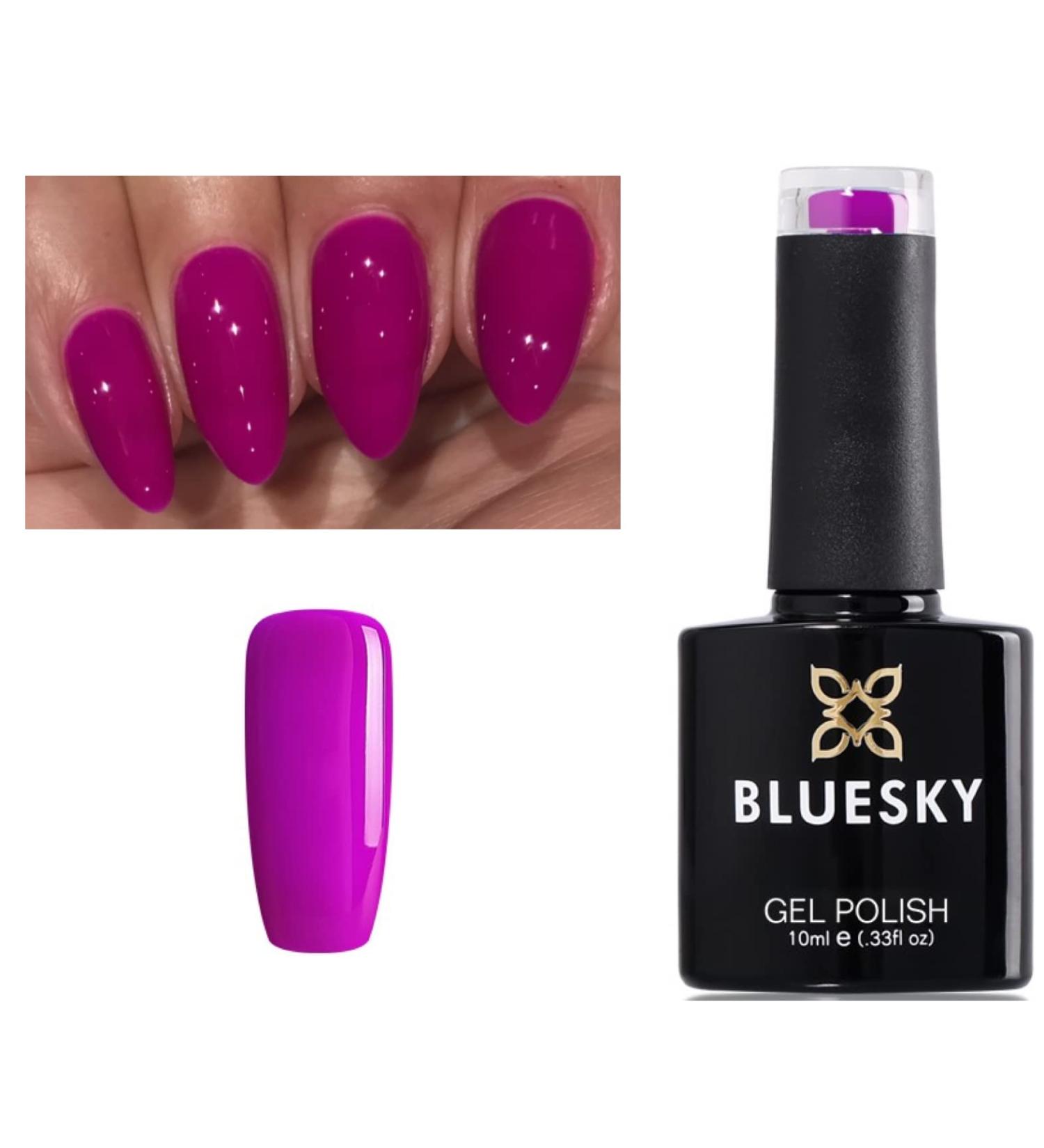 Bluesky Nail Gel Polish Neon Pink Dark Pink Purple Color Purple Grape Gothic Neon 16 Spring Summer Color UV LED Soak Off 10ml - Buy Online on GoSupps.com