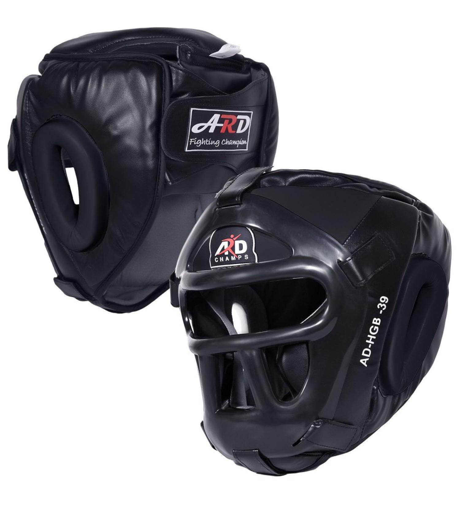 ARD Leather Art Black MMA Boxing Head Guard - Large Size - Buy Online on GoSupps.com
