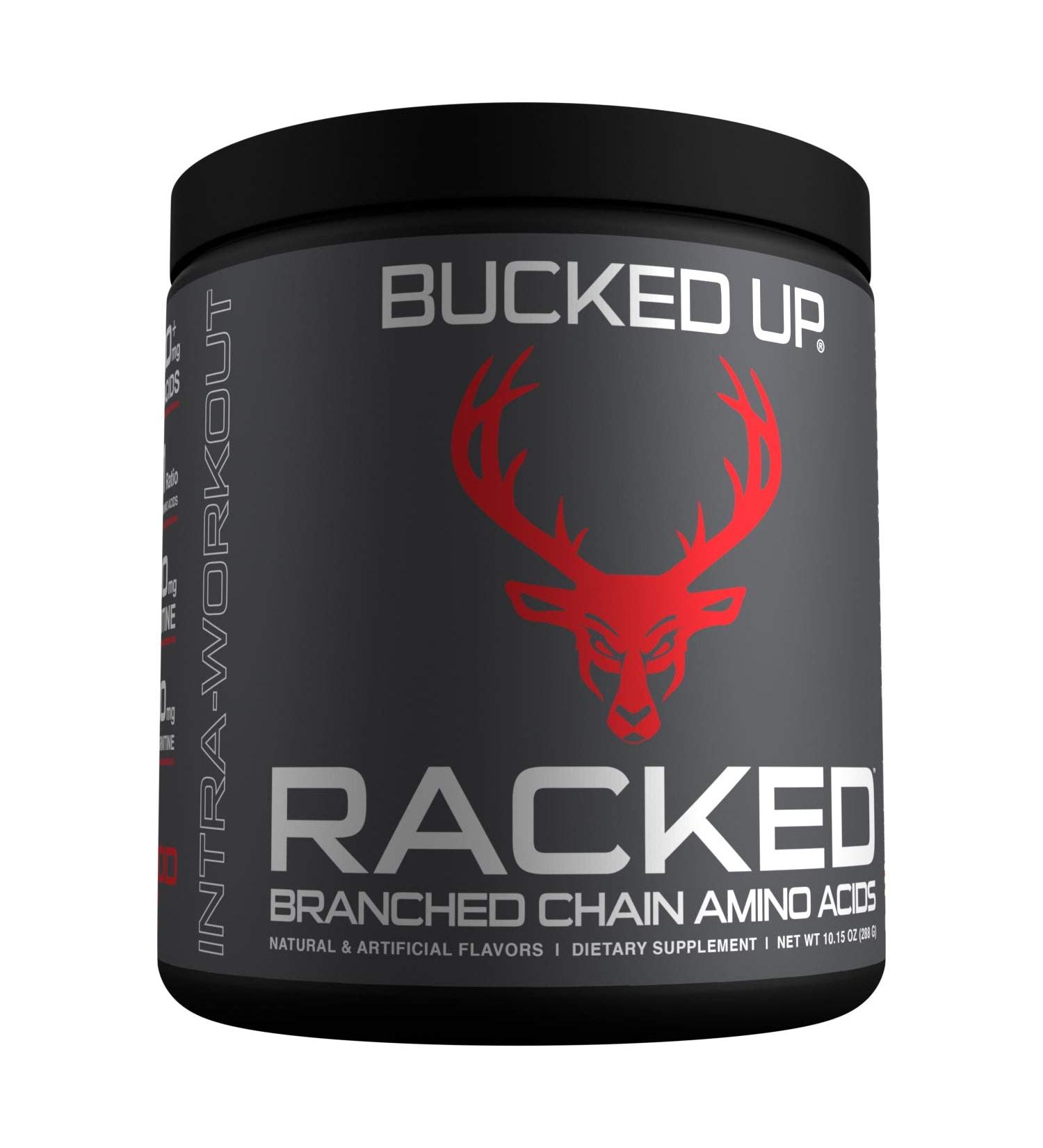 Bucked Up BCAA RACKED - L-Carnitine Acetyl L-Carnitine GBB - Post Workout Recovery - Lean Muscle - 30 Servings (Blood Raz) - Buy Online on GoSupps.com